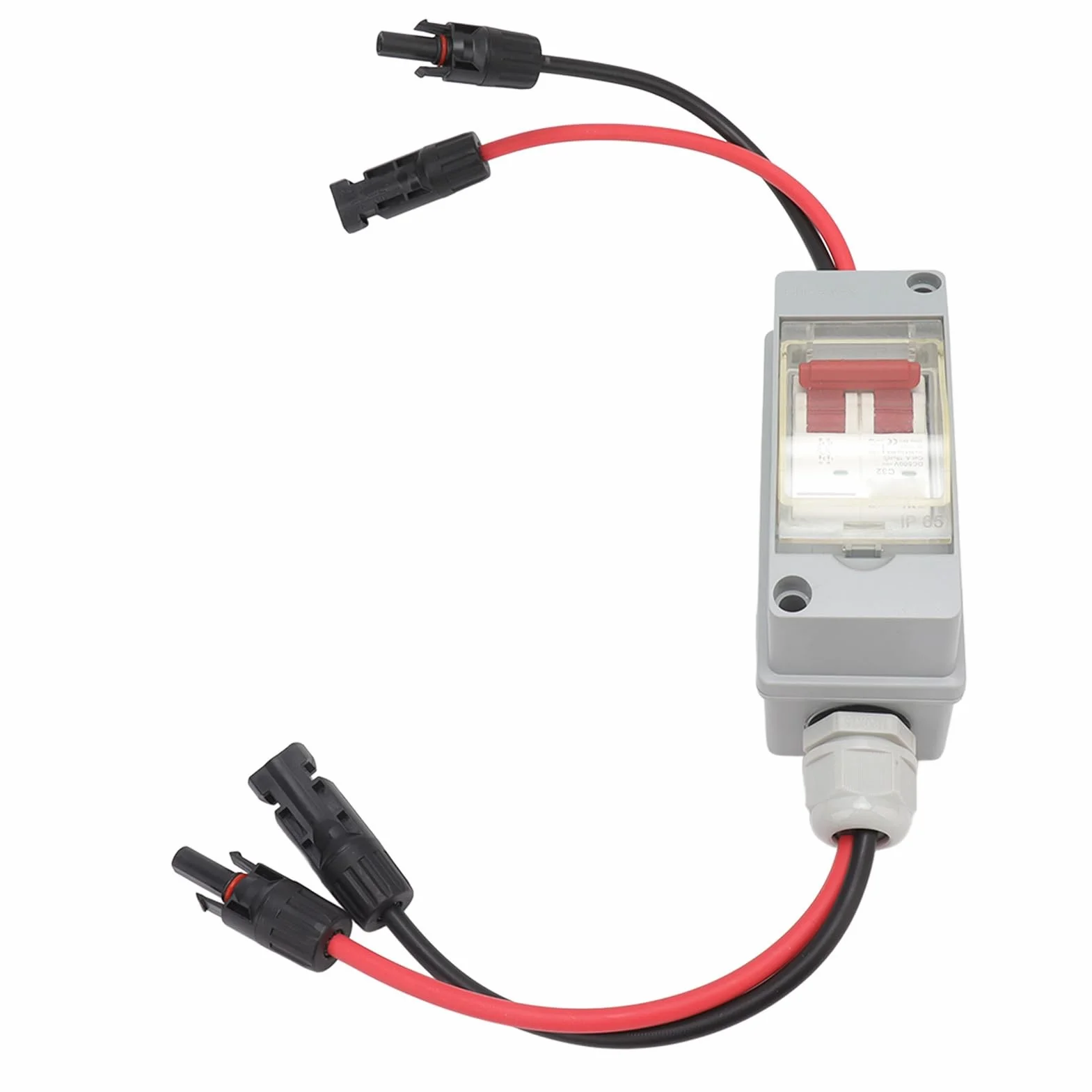 Wyłącznik 2P MCB DC 500V 32A Rozłącznik Wyłącznika Domowego z wodoodporną skrzynką rozdzielczą IP65 i instrukcją Obsługi (Z kablem i złączem PV)