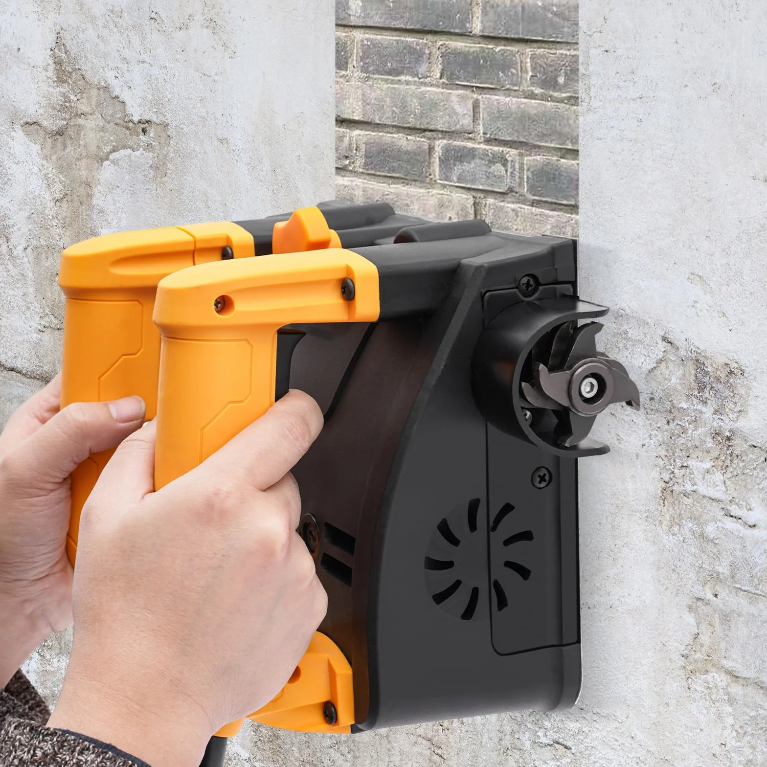 Elektryczna strugarka ścienna, strug ręczny o mocy 1200 W, przenośna strugarka walcowa z kablem do tynku piaskowego i ścian cementowych/szpachlowych (Flat)