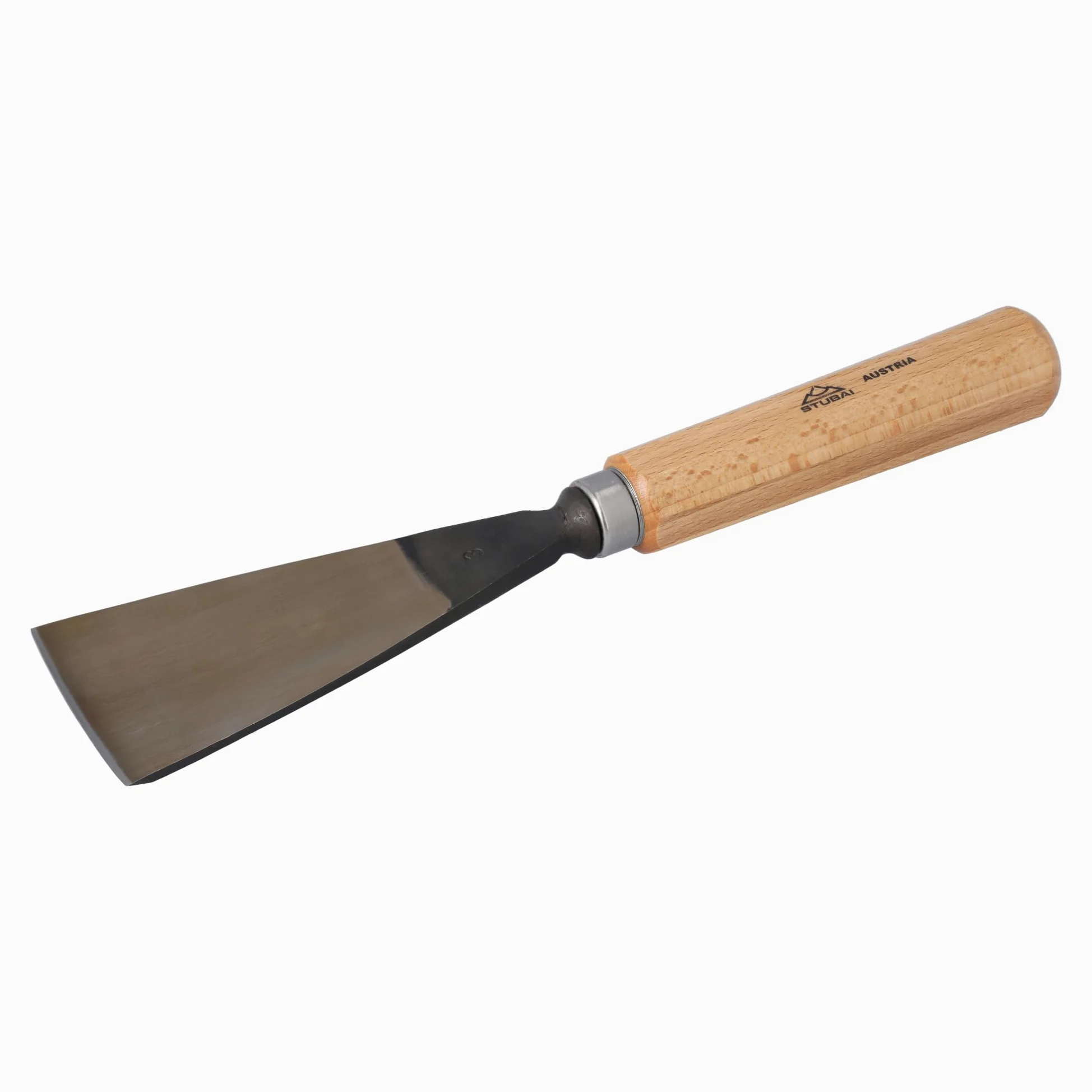 Stubai 520360 typ 3 z drewnianym uchwytem, dłuto do rzeźbienia w drewnie, złoty/beżowy, 60 mm