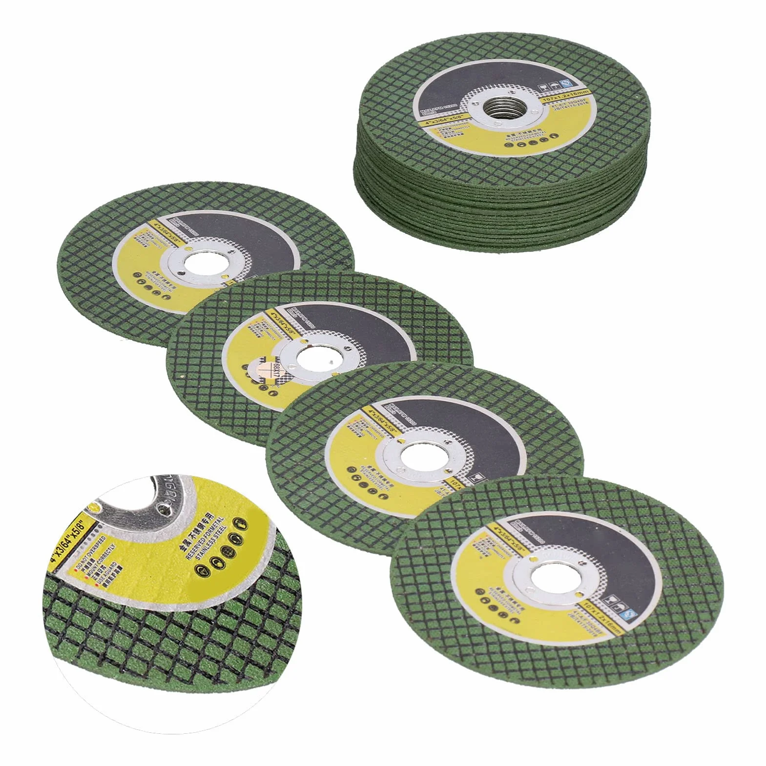 YWBL-WH Tarcza do Cięcia żywicy 100 szt. Tarcza do Cięcia Białego Korundu 107 Mm X 1,2 Mm X 16 Metalowej Rury ze Stali Nierdzewnej Cięcie żelaza Pod Kątem za pomocą Narzędzi Obrotowych