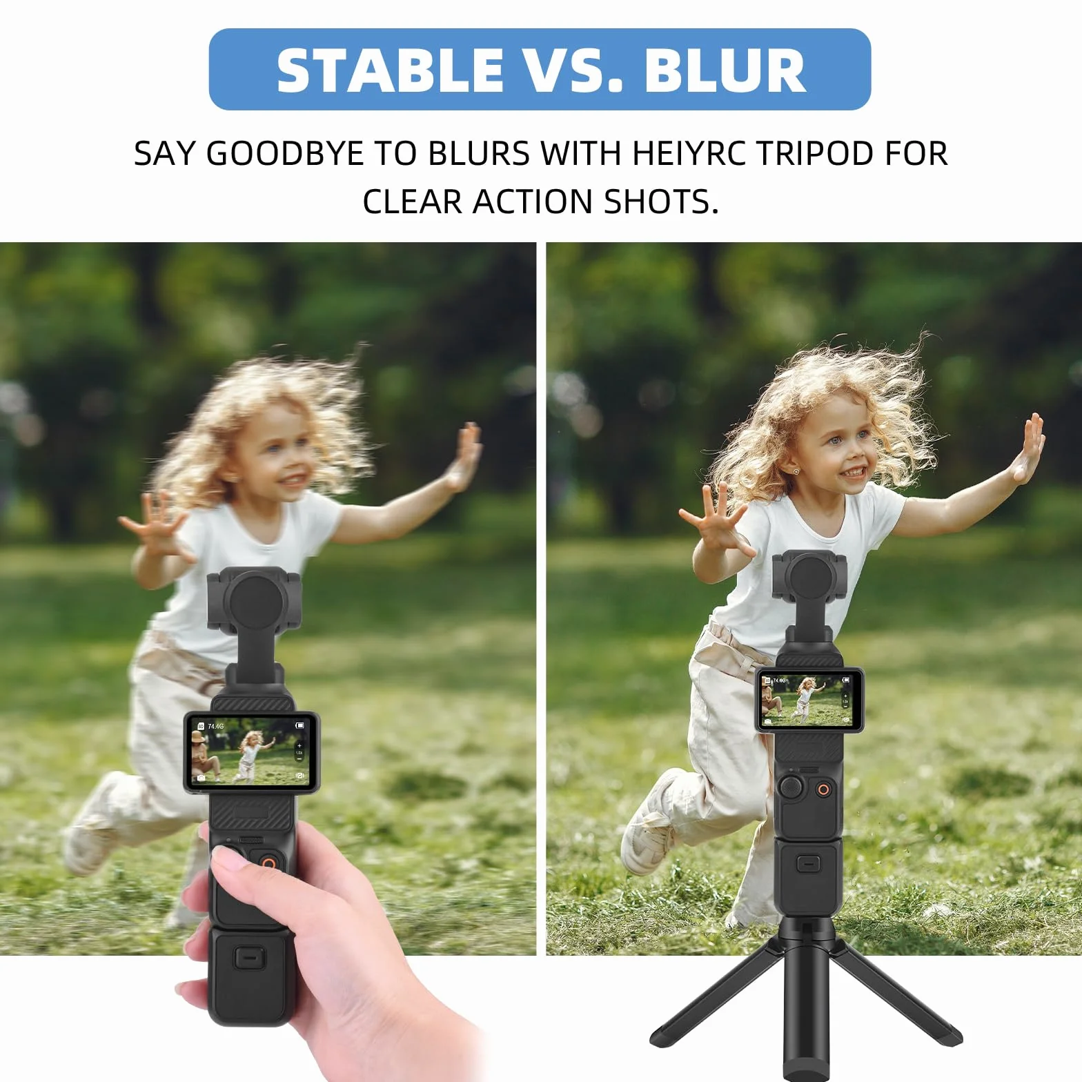HeiyRC Mini statyw vlogowy dla DJI Pocket 3, Osmo Mobile, GoPro Max, Insta360 X5/3/4, DJI Action 5 Pro, Smooth, Hohem, Feiyu kamera DSLR, podstawka biurkowa, uchwyt, akcesoria