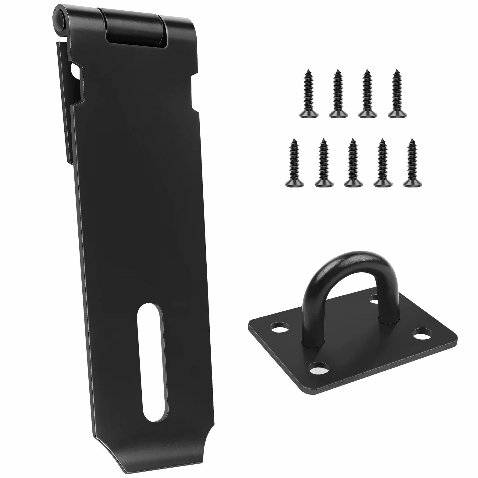 Kłódka do drzwi, Leryati Hasp & Staple 13 cm zamek do szopy zatrzask kłódki, zatrzask do drzwi i kłódka zamek do drzwi, wytrzymały, ze stali nierdzewnej zatrzask bezpieczeństwa do szafki okiennej