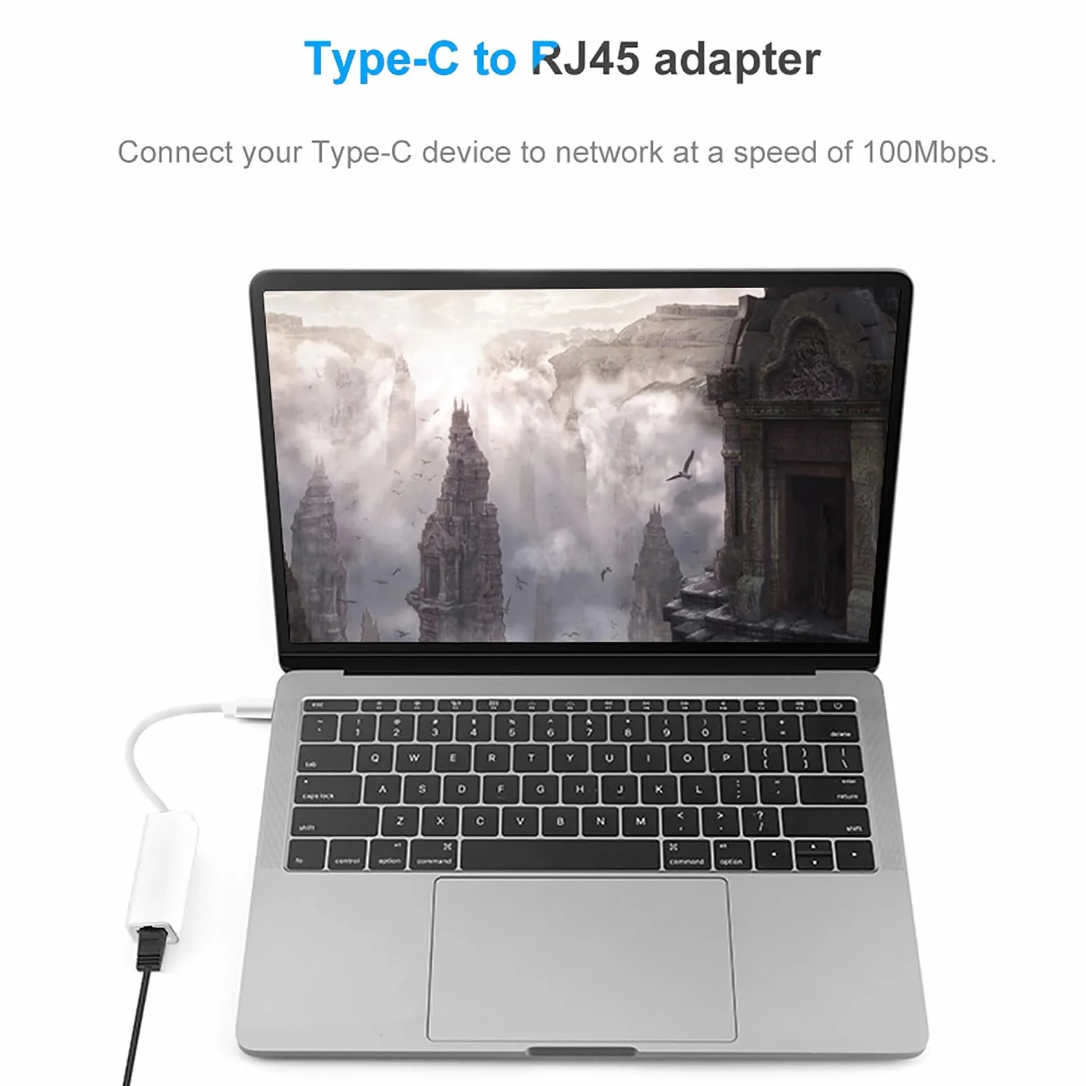 Konwerter Adaptera Sieciowego USB 3.1 Typu C na RJ45 100 Mb/S Ethernet LAN do Laptopa USB C, Plug and Play, Mały Rozmiar, Swobodnie włóż Złącze Typu C, Zaawansowany Układ