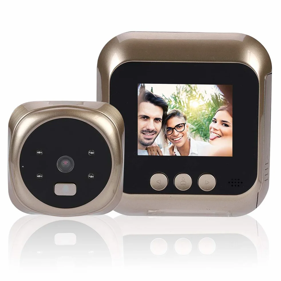 2,4 cala HD inteligentny dzwonek do drzwi, cyfrowy wizjer do drzwi, kamera TFT LCD, ekran 135° HD z noktowizorem na podczerwień i 24-godzinnym monitorowaniem, kamera elektroniczna, kocie oko