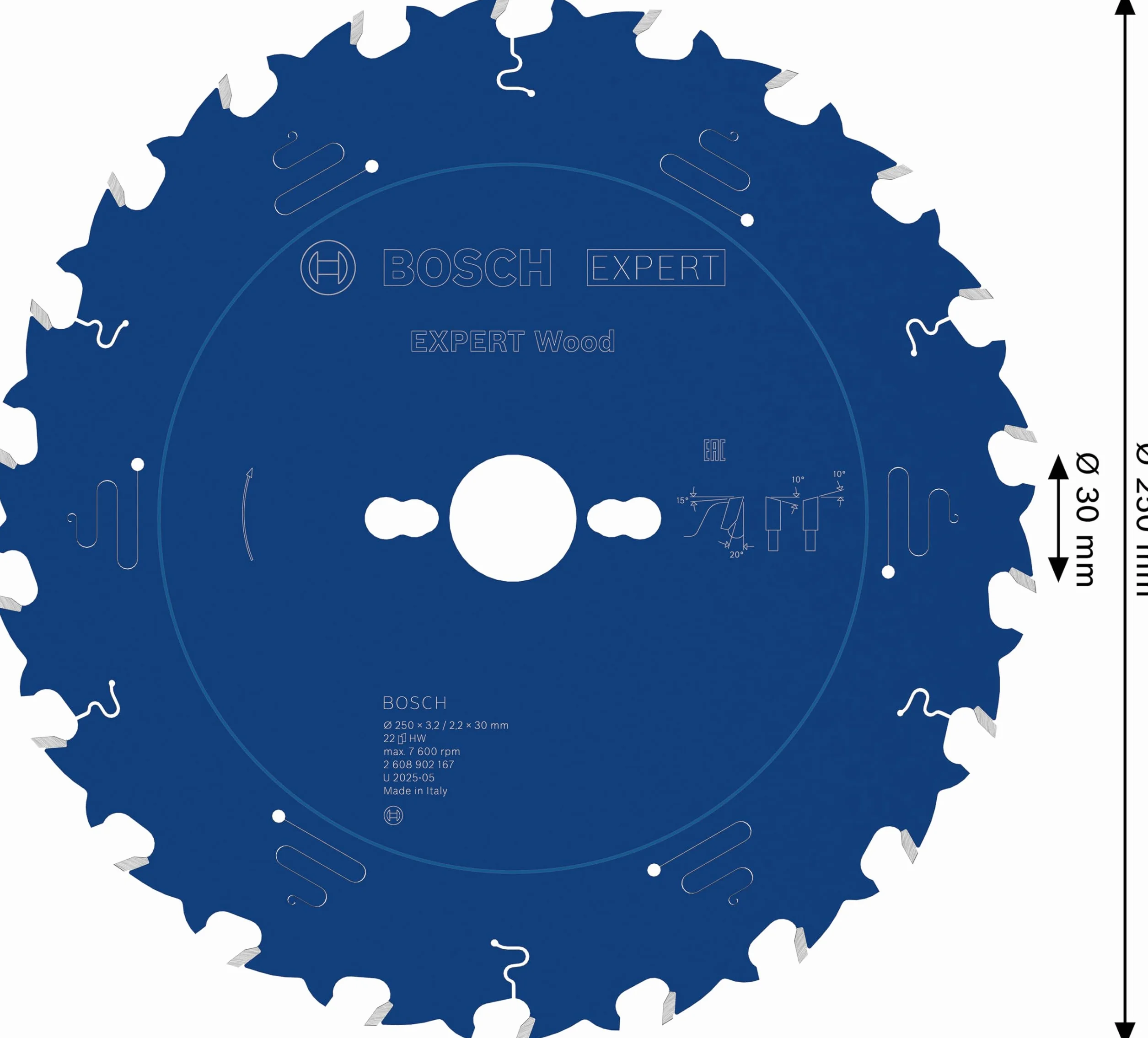 Bosch 1x Tarcza pilarska EXPERT Wood (do Miękkie drewno, Ø mm, Professional Akcesoria Przewodowa stołowa pilarka tarczowa)