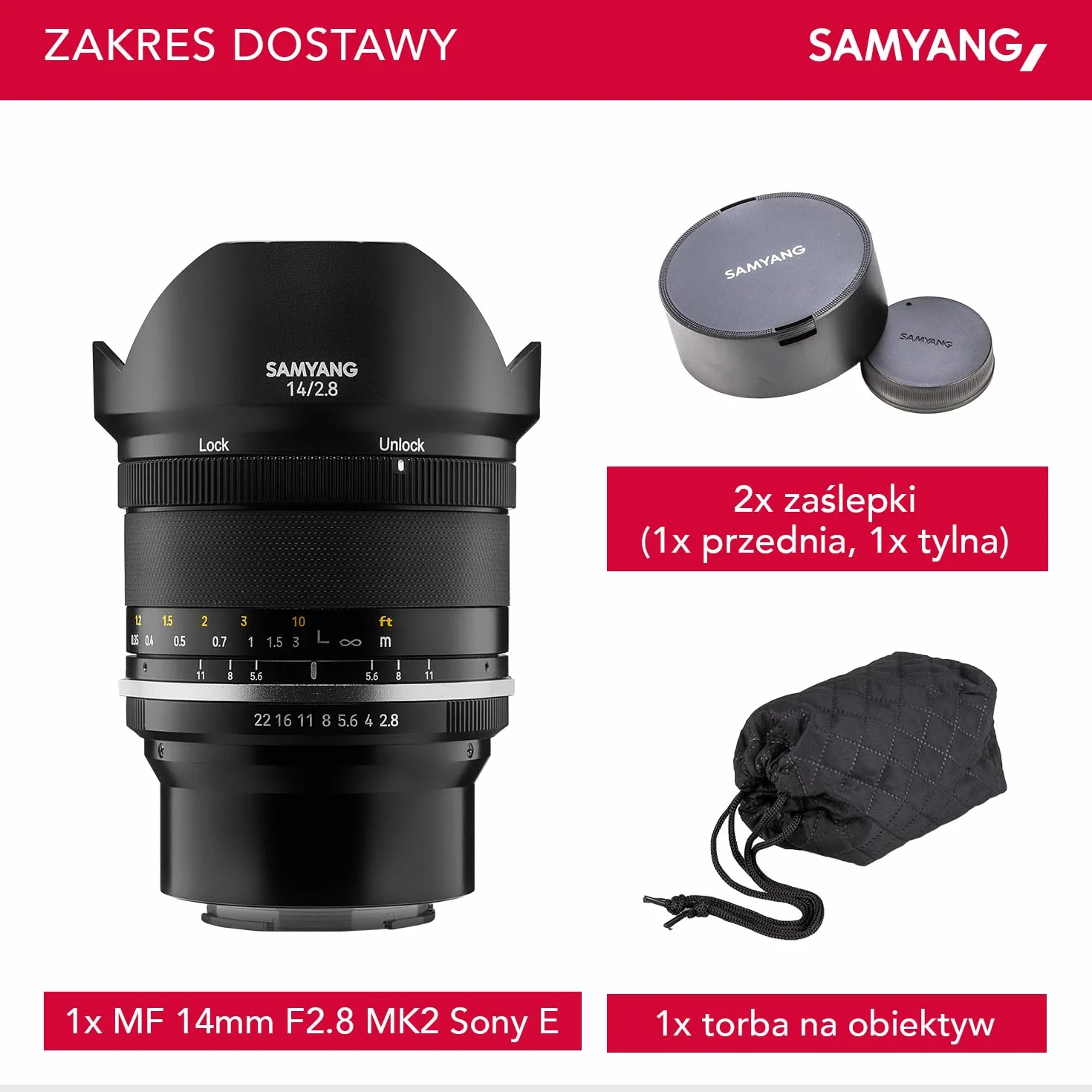 Samyang MF 14 mm F2,8 MK2 Sony E obiektyw szerokokątny stała ogniskowa pełny format APS-C