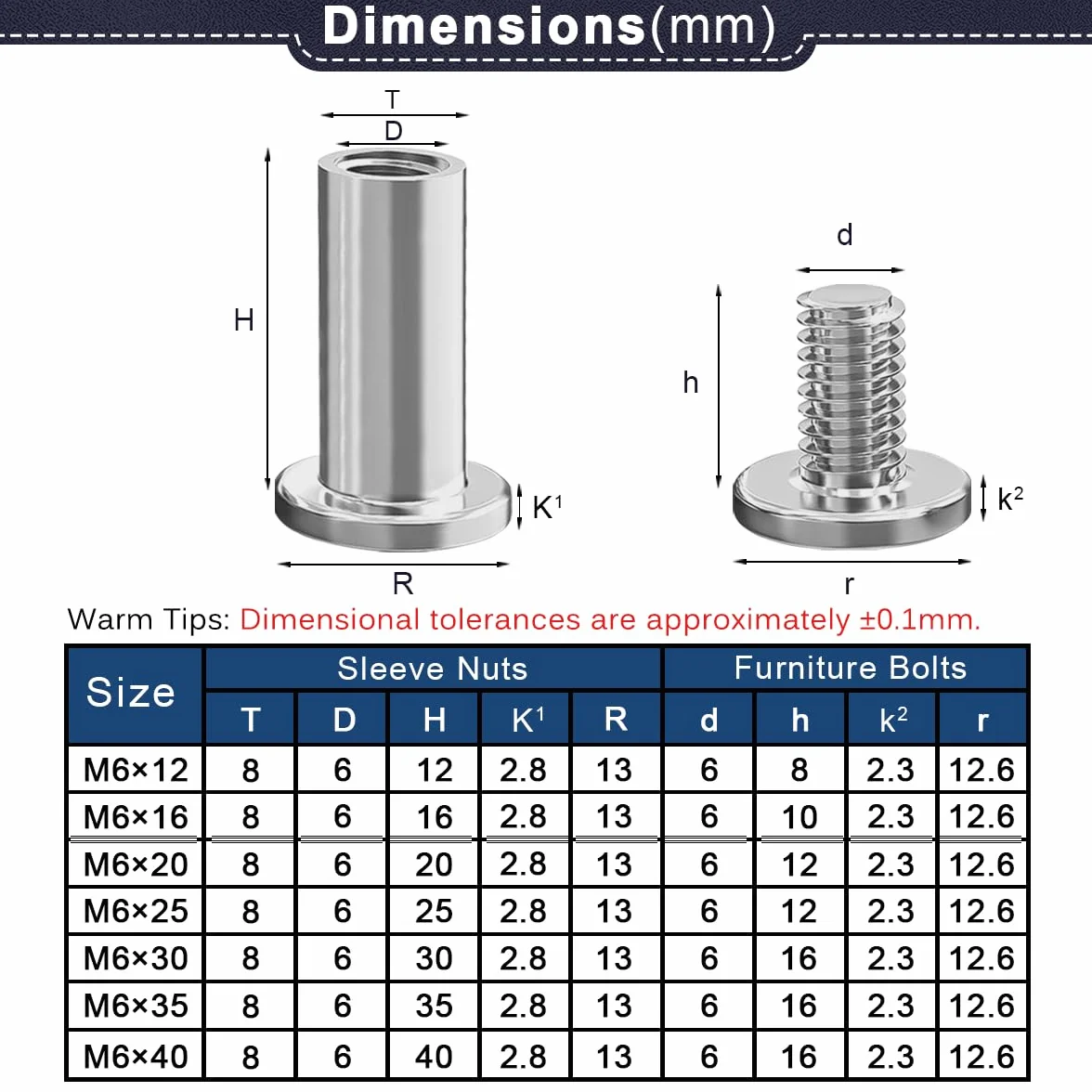 Drenky 10 sztuk M6 x 30 mm wkręty łączące stal nierdzewna A2 V2A złącza szafkowe wkręty meblowe tulejowe z gniazdem sześciokątnym
