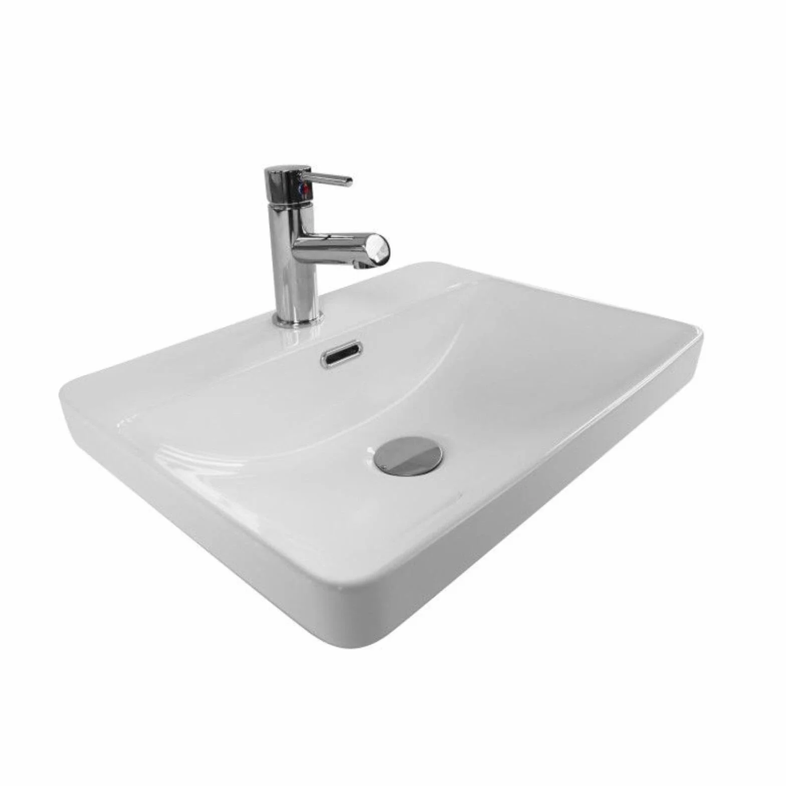 MOB-IN Vasque Łazienka Częściowo wpuszczana Ceramiczna Biała L48 x D37 cm Lea
