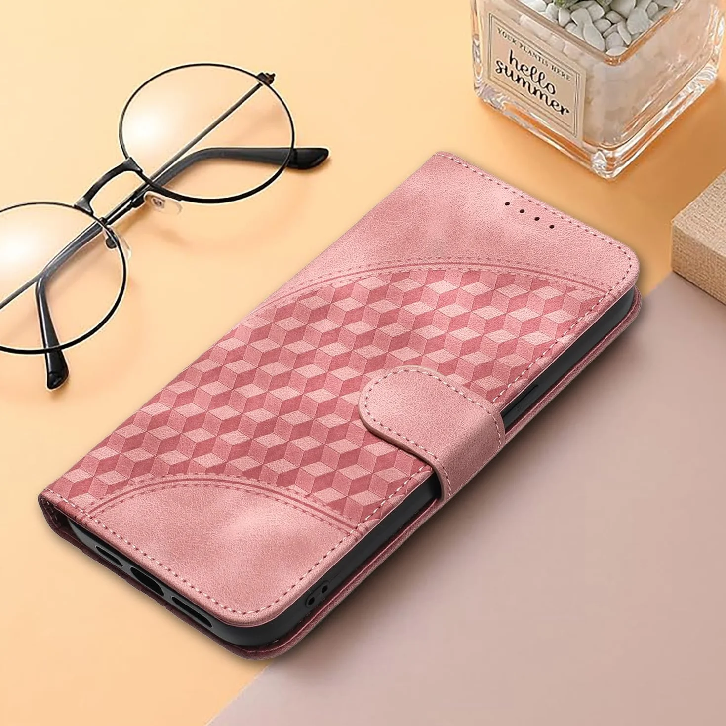 Etui na telefon komórkowy Samsung Galaxy A53 5G, z przegródką na karty, funkcja stojaka, magnetyczne, etui ze skóry poliuretanowej (PU), etui z klapką, kompatybilne z Galaxy A53 5G, różowe