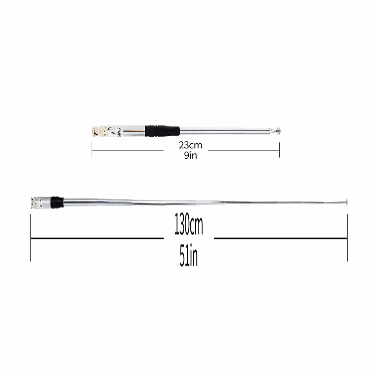 TWAYRDIO BNC teleskopowa ręczna przenośna antena radiowa CB 27 MHz wysuwana antena 23,3 cm do 1,3 m do Midland Cobra Uniden Handheld/Portable CB Ham Radio