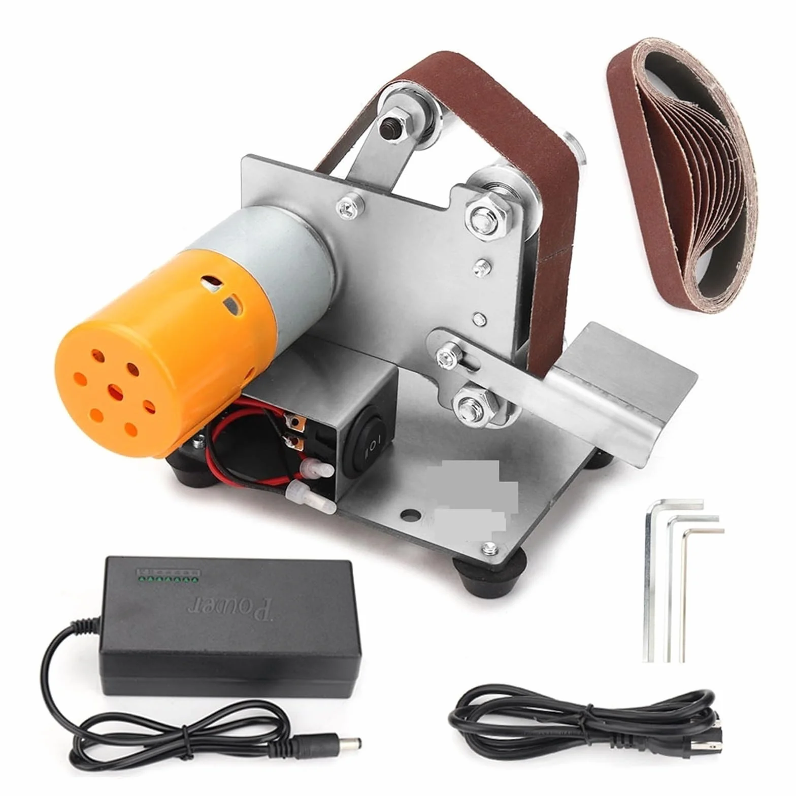 Polerka, szlifierka oscylacyjna, Wielofunkcyjna mini elektryczna szlifierka taśmowa DIY szlifierka do polerowania pasów szlifierka do polerowania krawędzi tnących do szlifowania, polerowania(Stand)