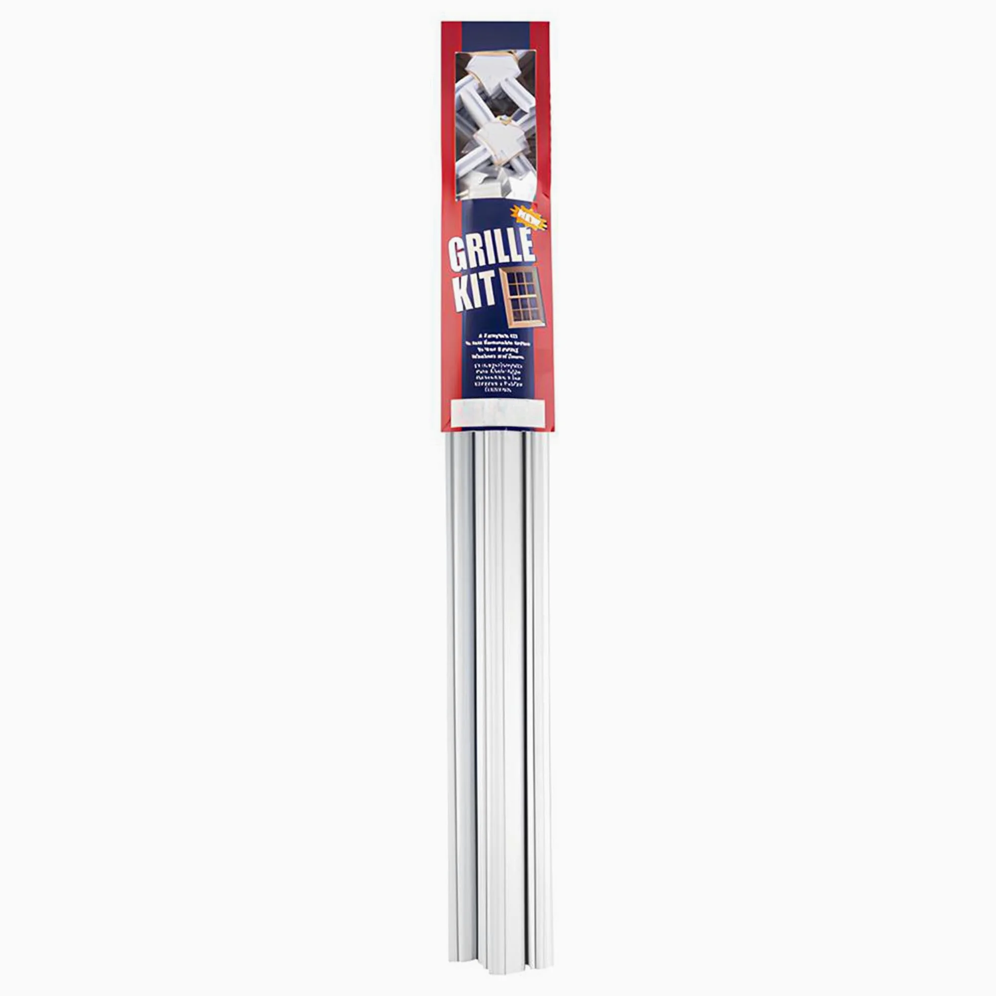 Brixwell 90-516 Zestaw kratek okiennych – biały plastikowy profil 61 cm z 8 złączami "X" i 16 łącznikami, zestaw kratek okiennych dla łatwej instalacji, biała kratka do okien
