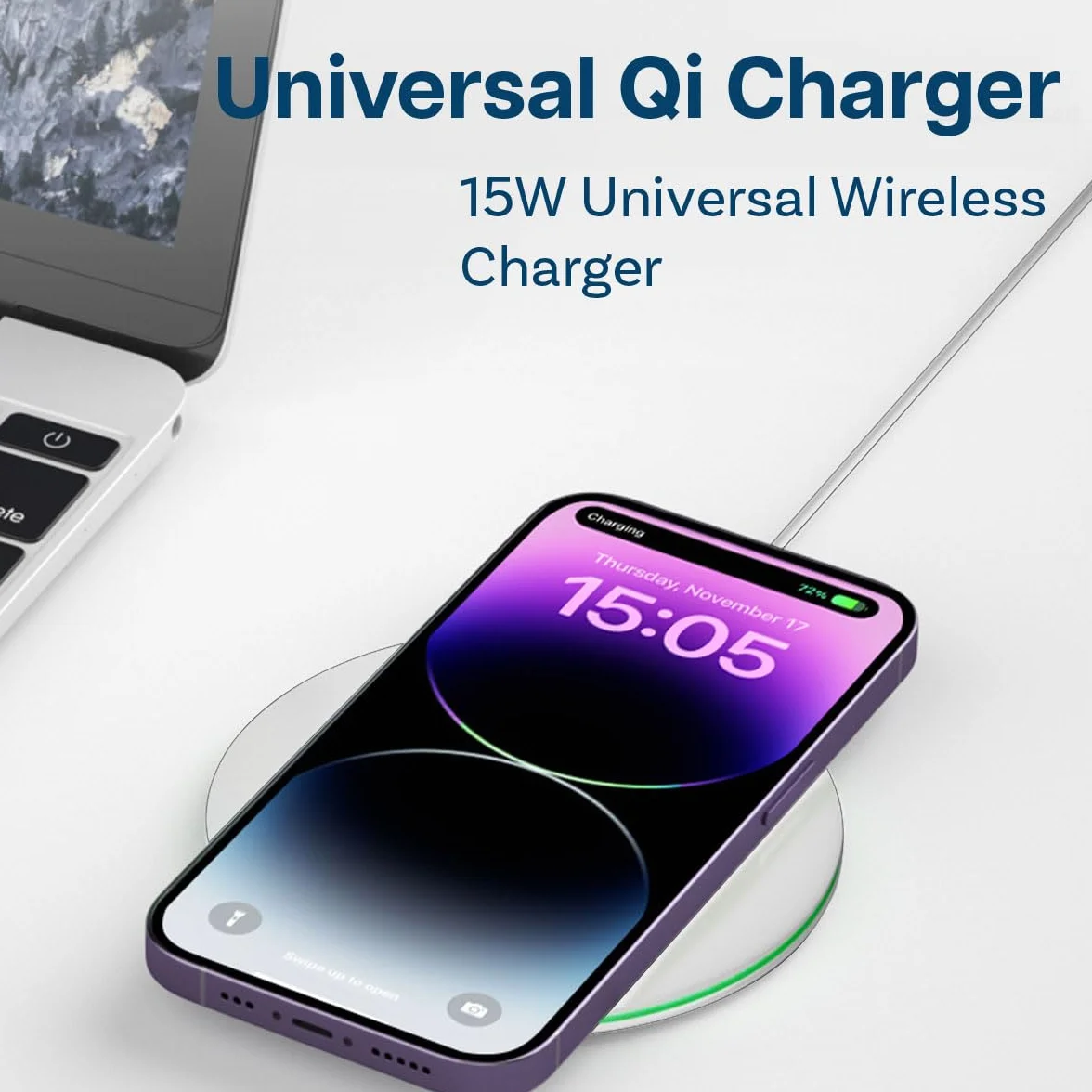 MMOBIEL Ładowarka Indukcyjna 15W Qi Bezprzewodowa Biały