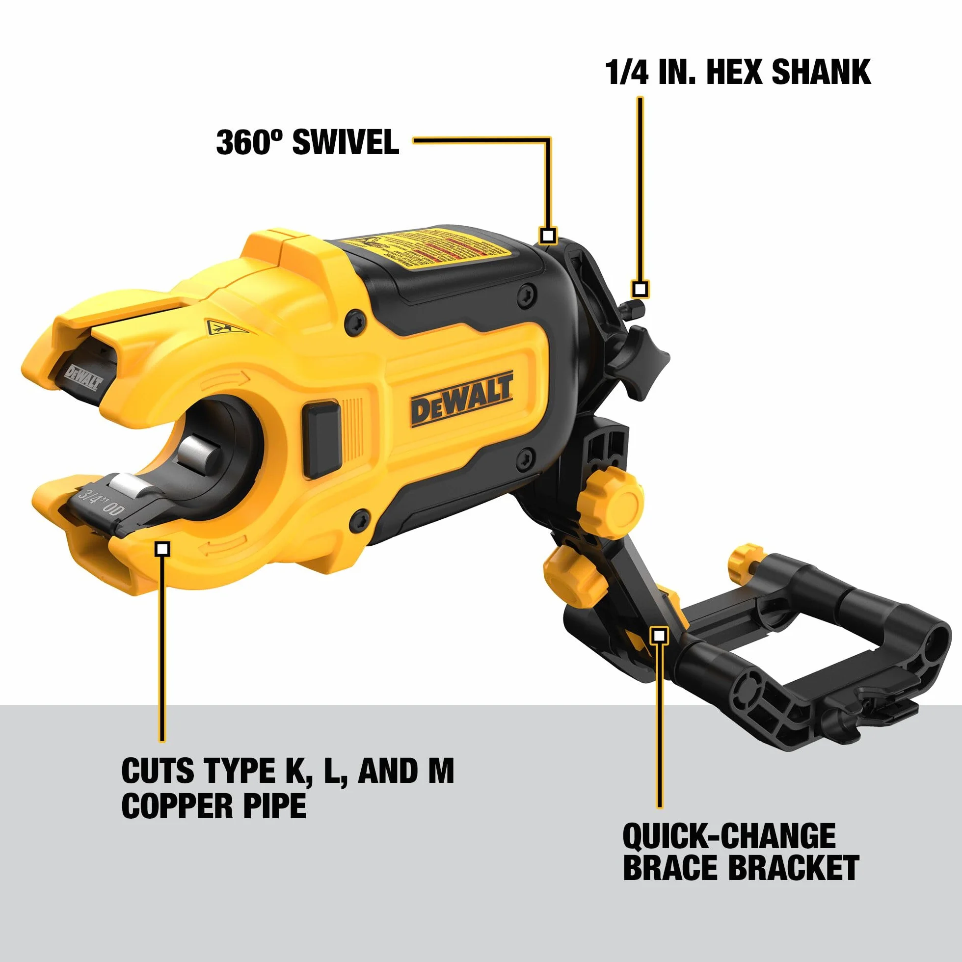 DEWALT IMPACT CONNECT obcinak do rur miedzianych, mocowanie wkrętarki udarowej, obcinacz do rur (DWACPRIR)