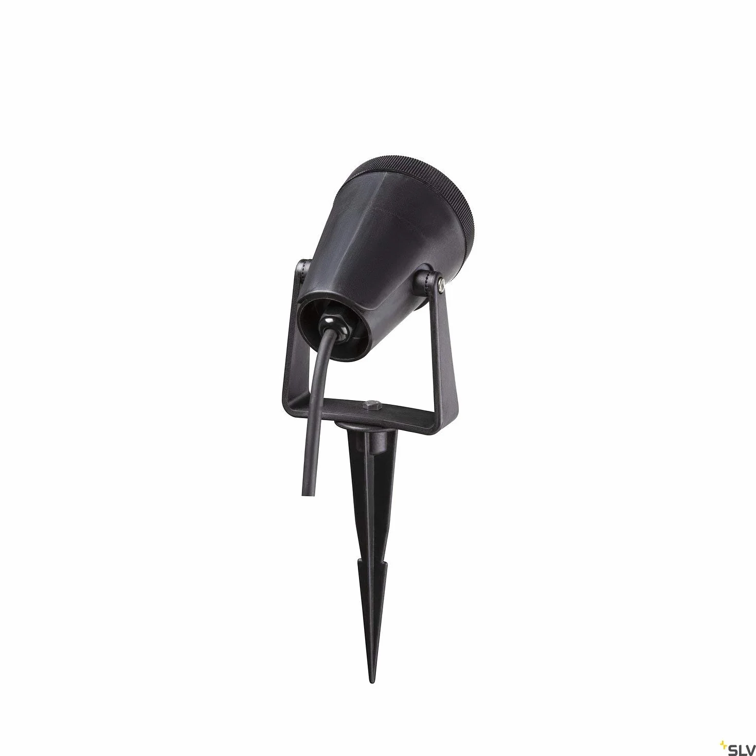 SLV Lampa wbijana w grunt SAMRINA SP single QPAR51 / lampa zewnętrzna do oświetlania ogrodu, tarasu, roślin, ścieżek, oczek wodnych, lampa zewnętrzna LED, reflektor zewnętrzny / GU10 IP65 7W czarna