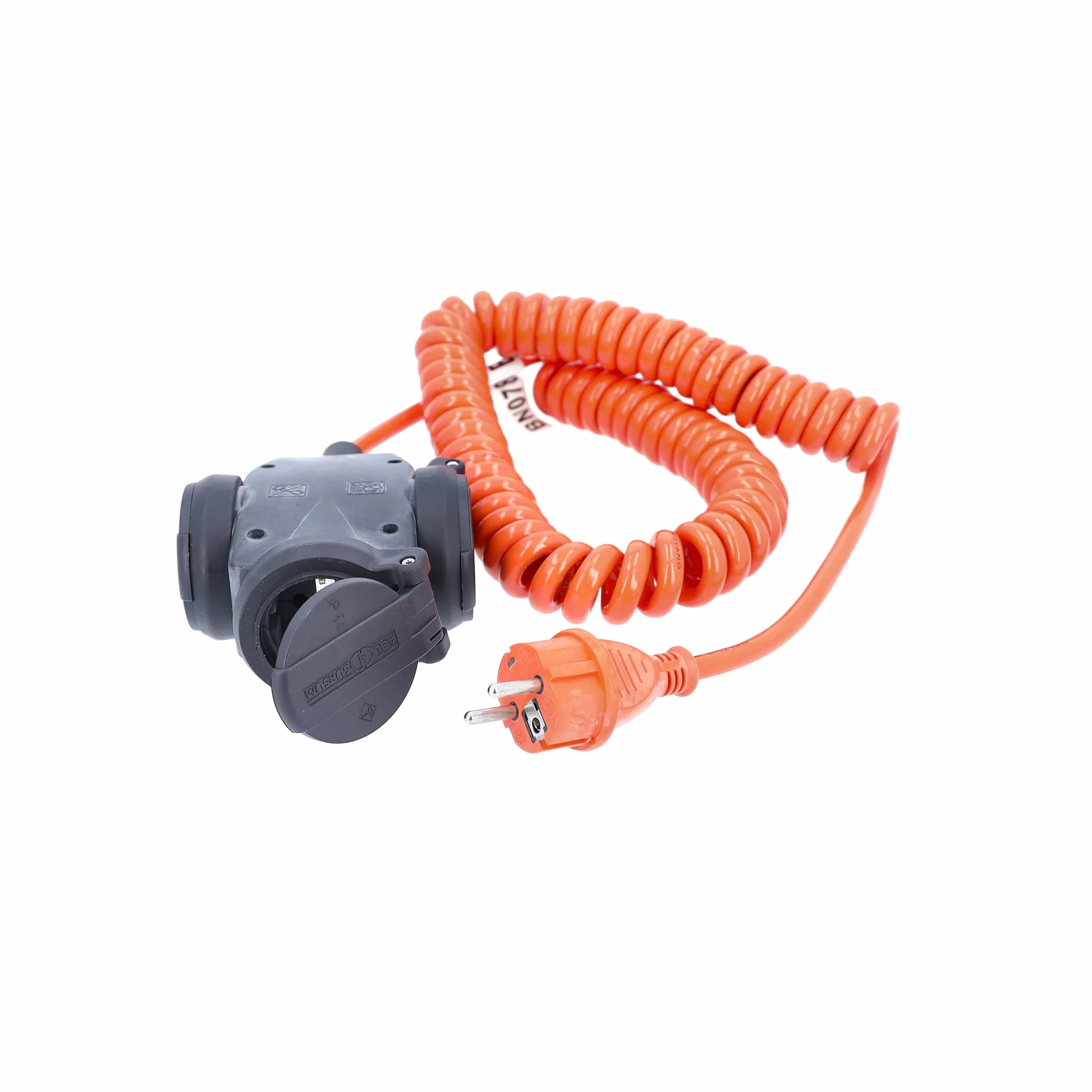 as - Schwabe 70414 Schutzkontakt-Spiralkabel, 5m H07BQ-F 3G1,5, orange, IP44 Gewerbe, Baustelle