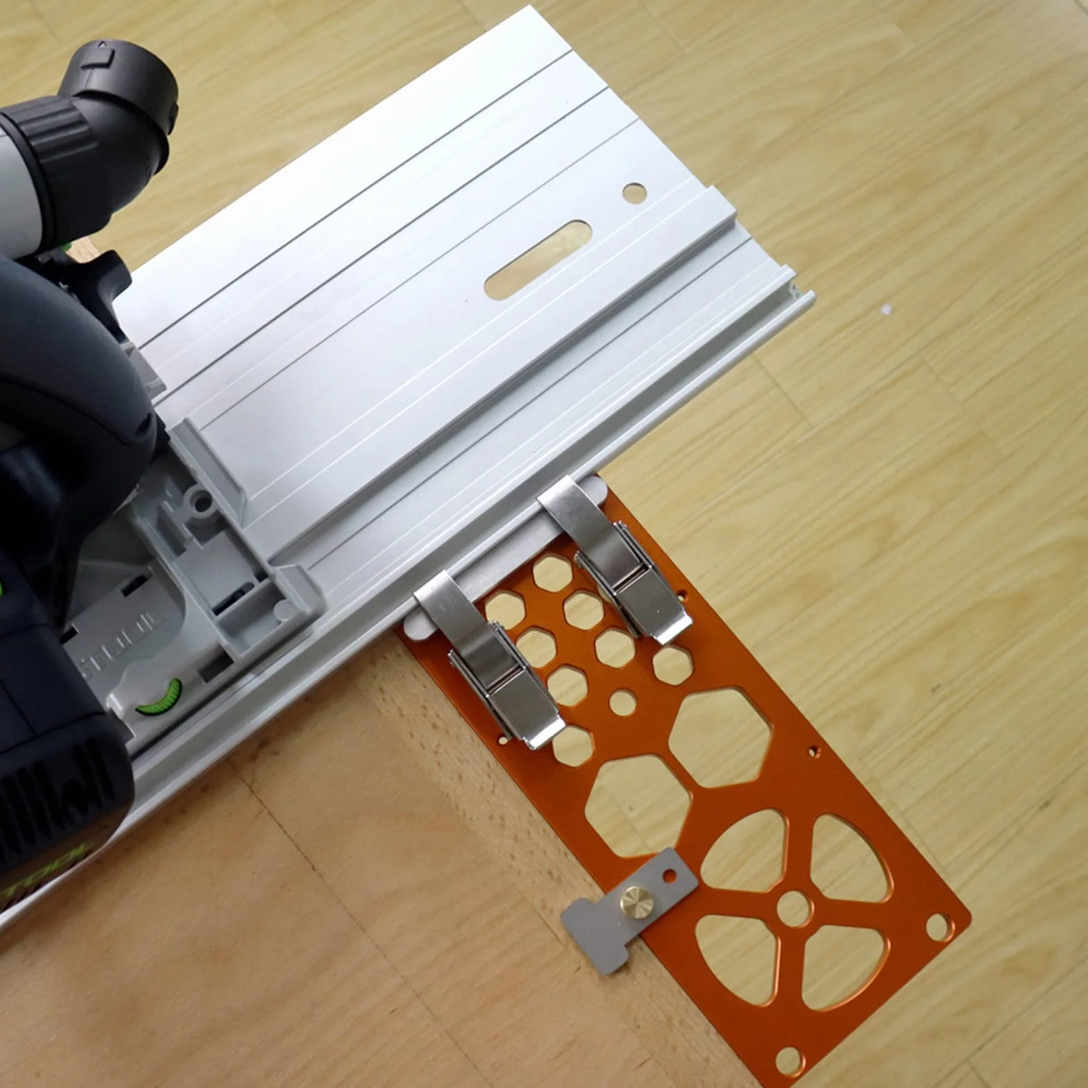 elektryczny zacisk prowadnicy do piły tarczowej, prostokątne szyny prowadzące 260 x 88 mm, kompatybilne z piłami na szynach Makitas lub Festool, do maszyn do grawerowania (340 x 88 x 8 mm-2)