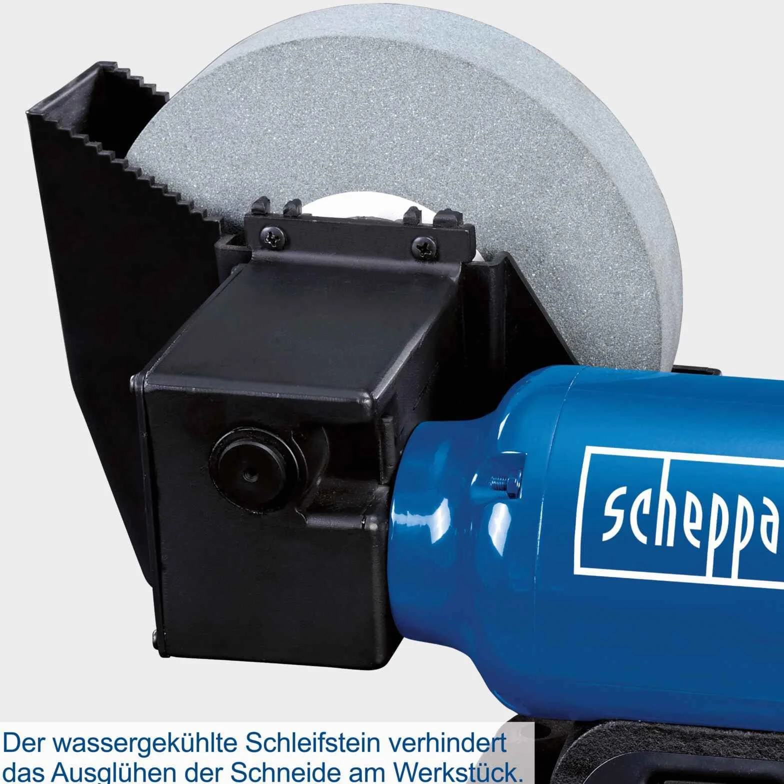 Scheppach 5903105903 szlifierka do pracy na mokro i na sucho, BG200W, 250 W, 230 V, niebiesko-srebrno-czarna