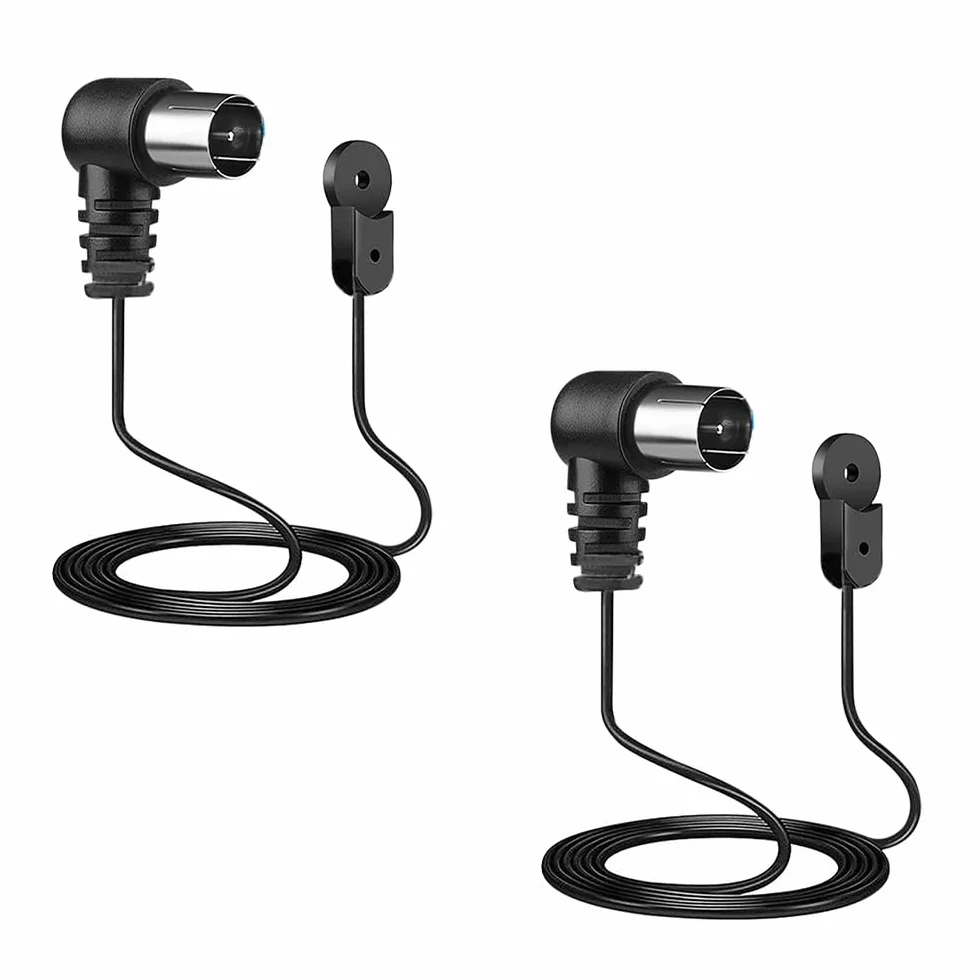DollaTek 2 Sztuki Anteny FM do HiFi NTSC 75 Omów z Przed?u?aczem 1,5 m dla Yamaha Onkyo - Blat Sto?u do Domowego Odbiornika Stereo