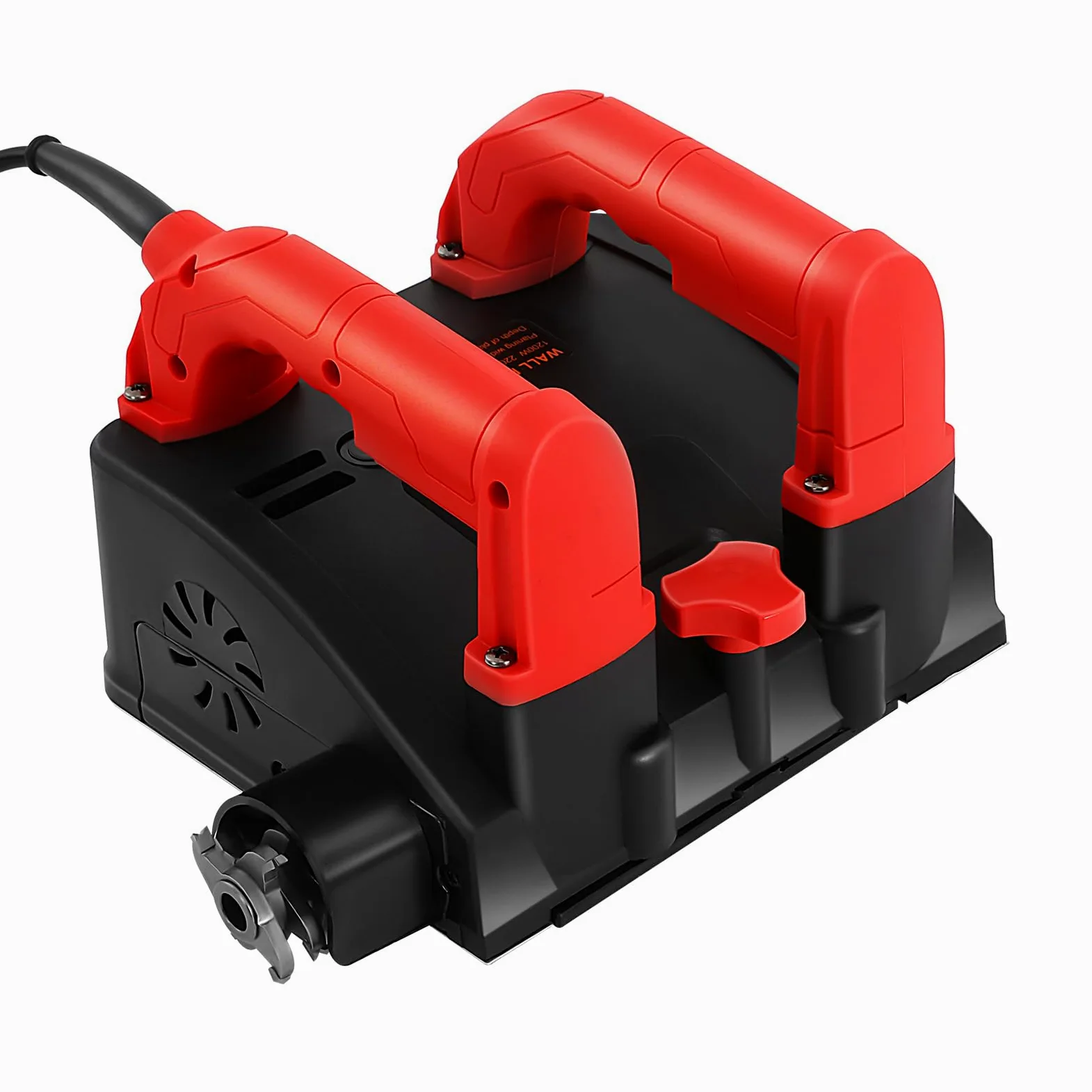 Strug ścienny 1200 W, szerokość 16 cm, szerokość 3000 obr./min, głębokość 1-4 mm, 26 ostrzy, przyłącze odkurzacza, chłodzenie boczne, ergonomiczny uchwyt, czarny/czerwony, do tynku, betonu, ściany