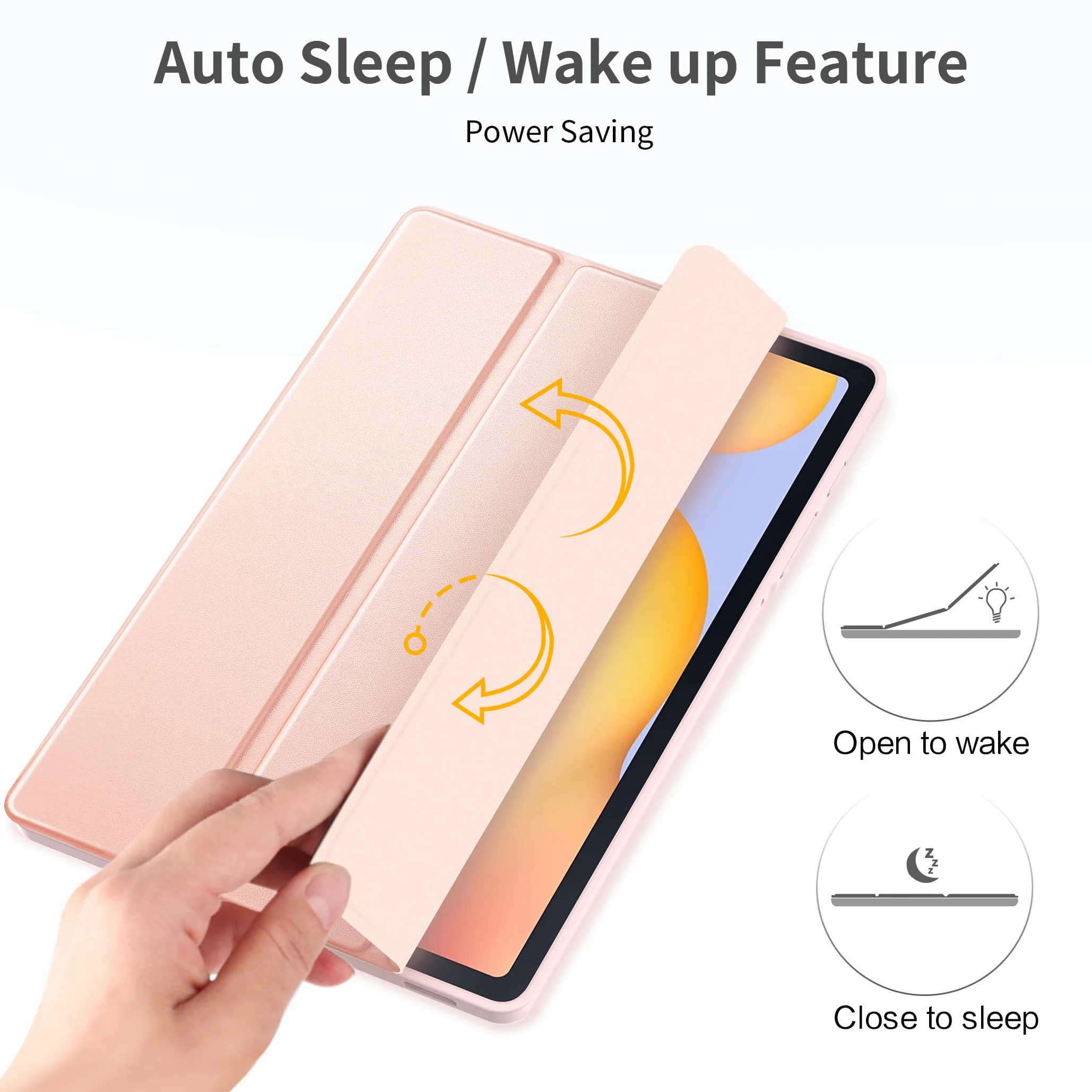 EasyAcc Etui do Samsung Galaxy Tab S6 Lite 10,4 cala z folią ochronną i uchwytem S Pen różowe złoto