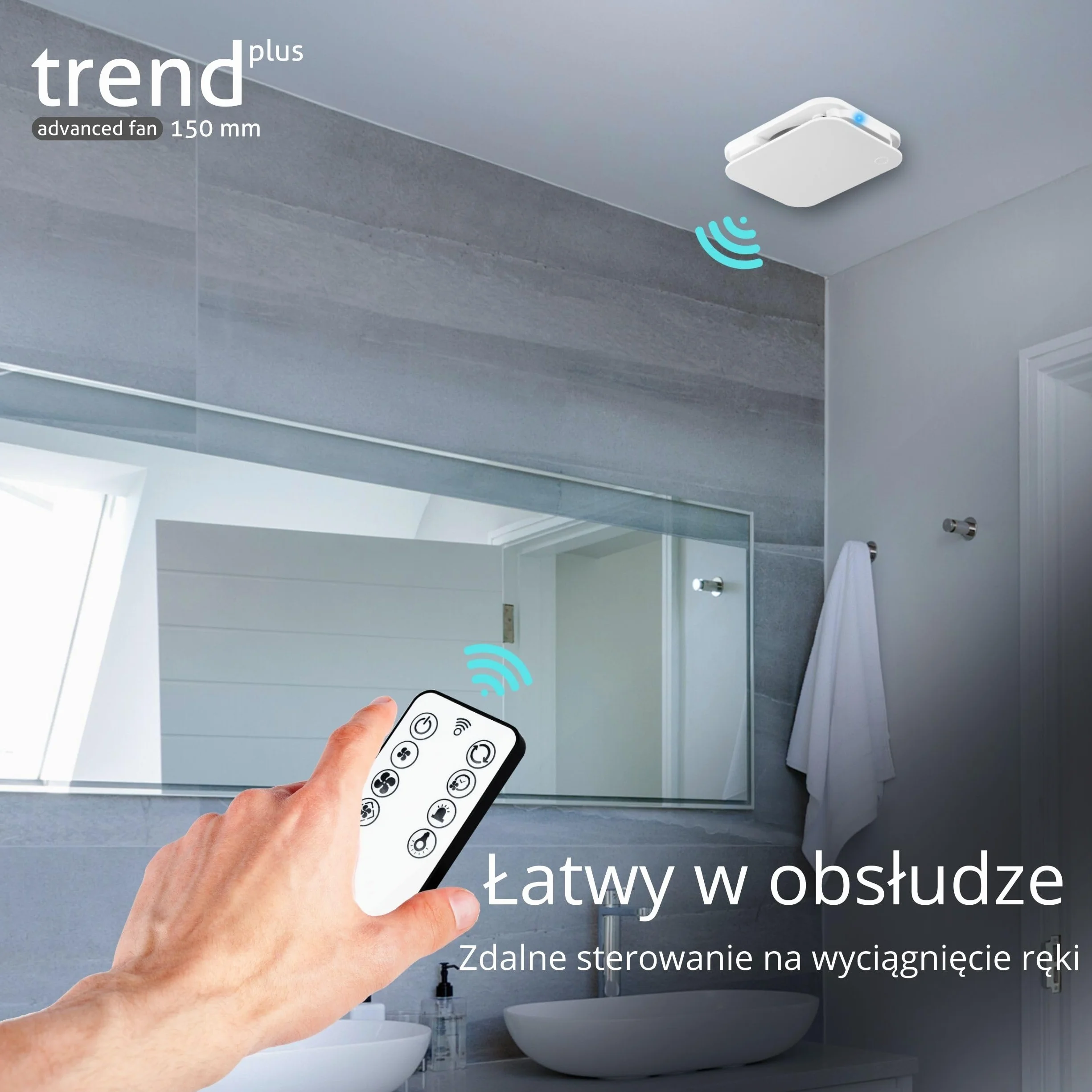 Turbionaire Trend Plus 150 Wm – Wentylator Łazienkowy I Kuchenny, Pilot, 7 Prędkości + Boost, Silnik Dc, Timer, Cichy, Zawór Zwrotny, Ø150 Mm, Gwarancja 3 Lata.