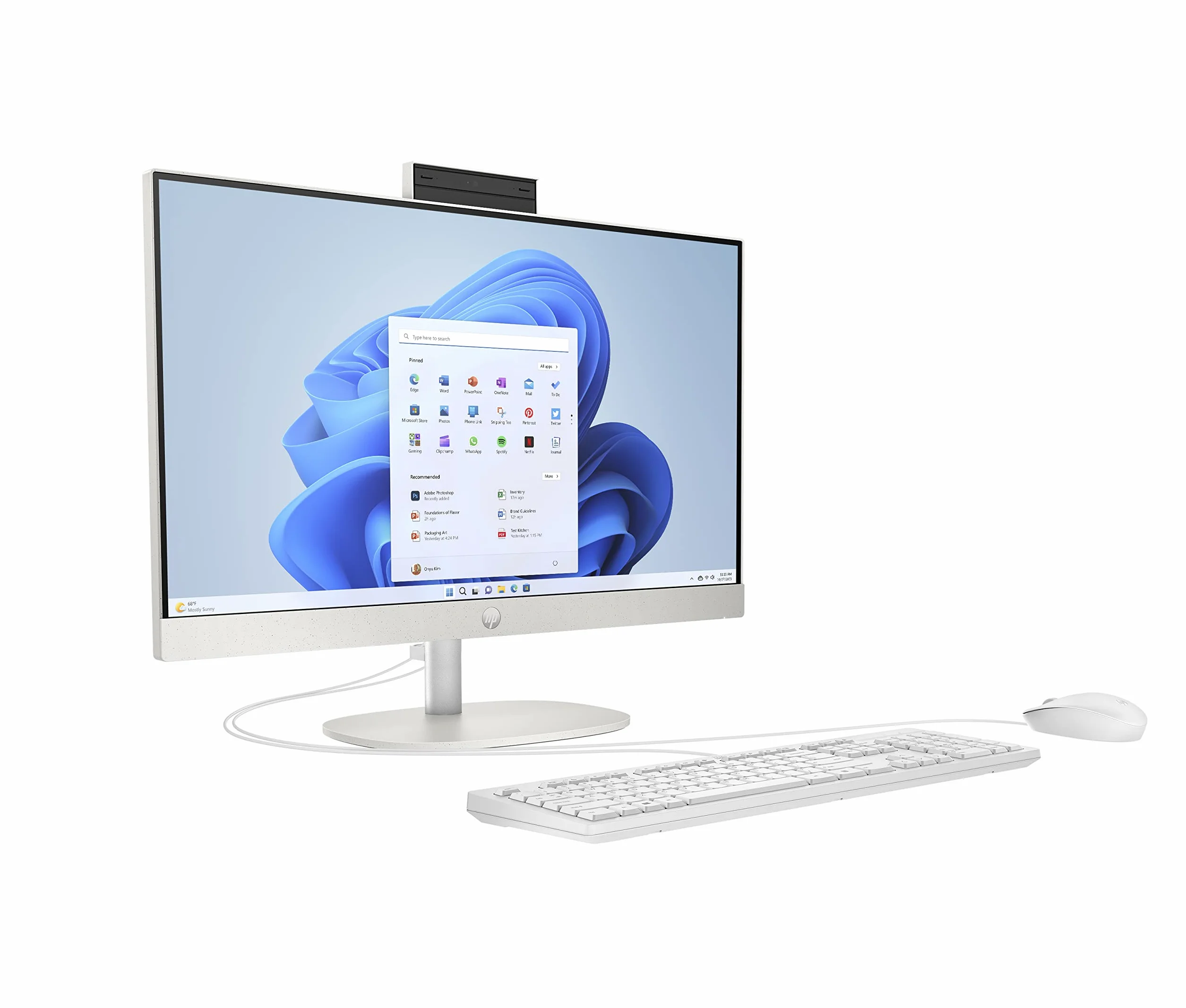 HP All-in-One 24-cr0000sl Intel Core i3-1315U 8GB RAM LPDDR4 512GB SSD NVMe 23,8" FHD IPS Windows 11 Biały