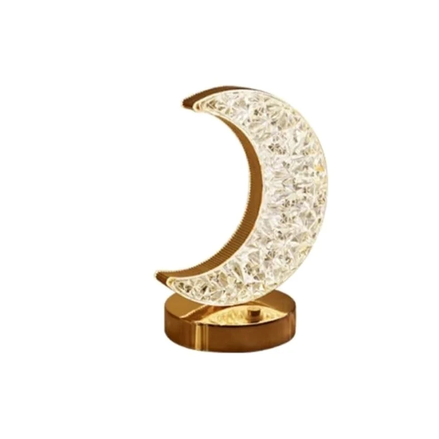 Lampka biurkowa Lampa biurkowa Crystal Moon, sypialnia główna, oświetlenie nastrojowe, prosta dekoracja Lampka nocna