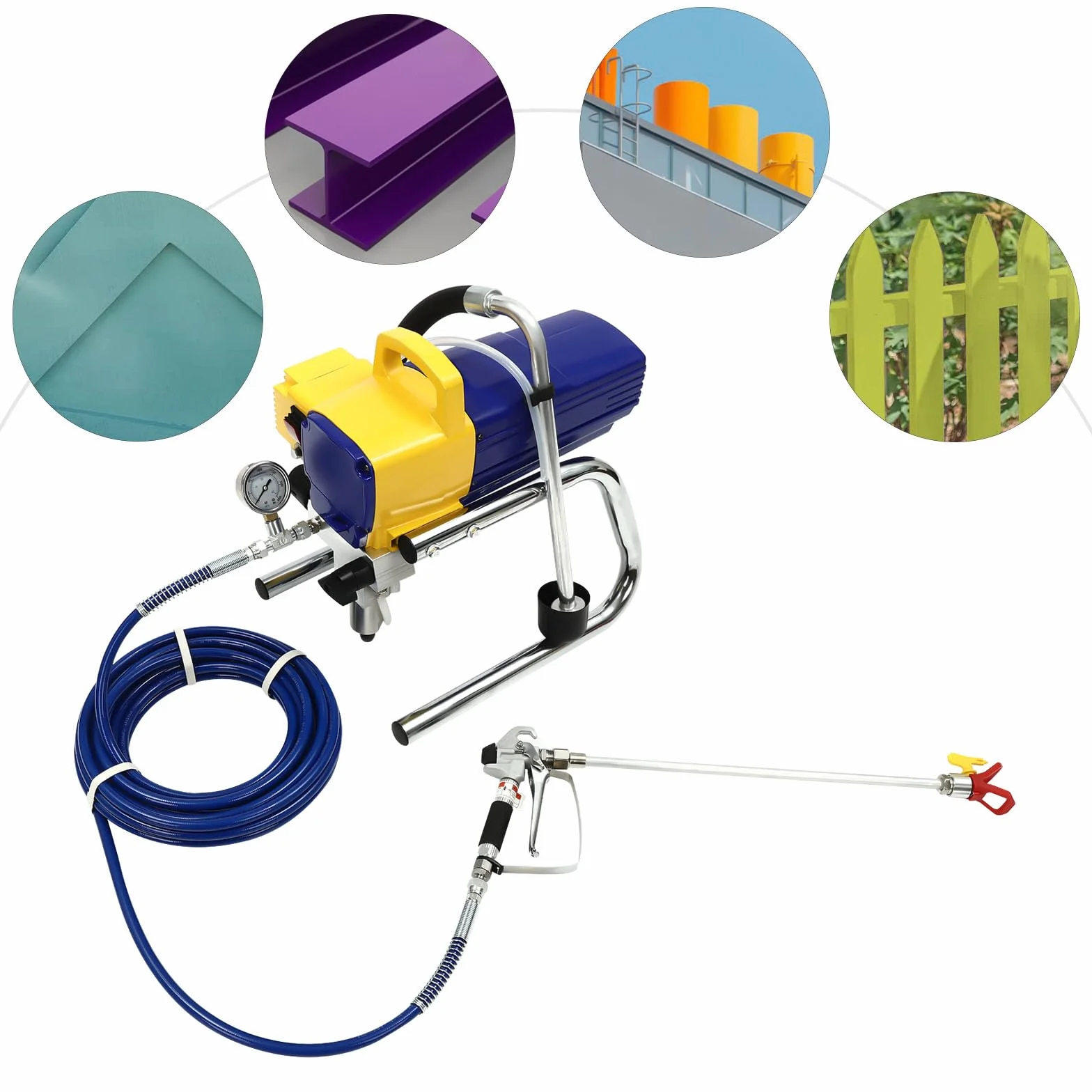 Elektryczny pistolet natryskowy do malowania ścian, system natrysku farby Airless Control Pro, pistolet natryskowy do malowania drewna, metalu, ścian i sufitów wewnątrz i na zewnątrz
