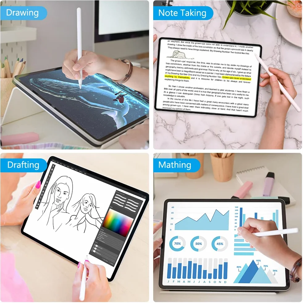 flintronic 4 końcówki kompatybilne z Apple Pencil 2 Gen i 1 szt., wymienne końcówki z metalu