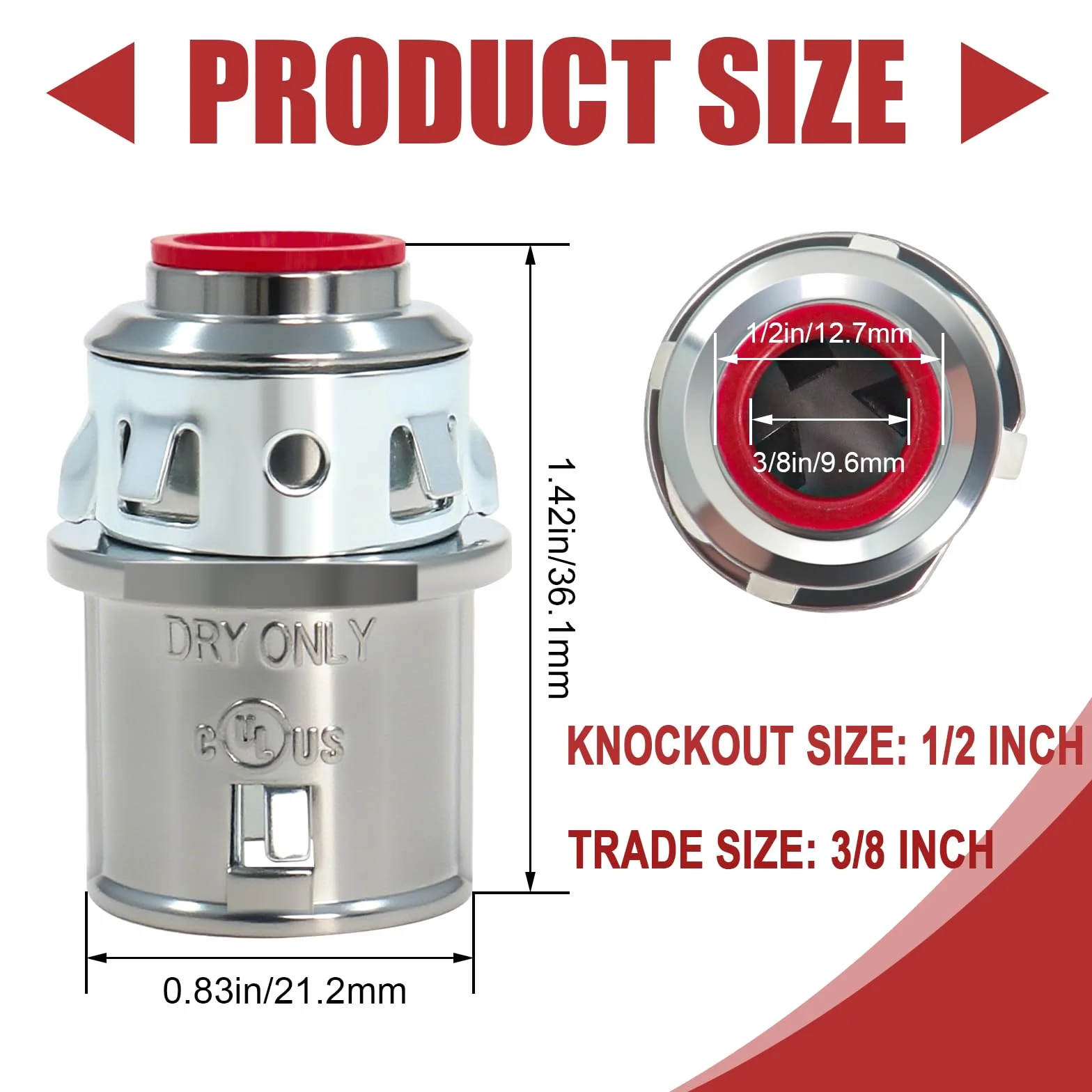 35 sztuk złączy kablowych MC, zatrzaskowe złącza wtykowe 3/20.3 cm, cynkowe złącze przewodów elektrycznych do kabli stalowych i aluminiowych, rozmiar knockout 1/2''