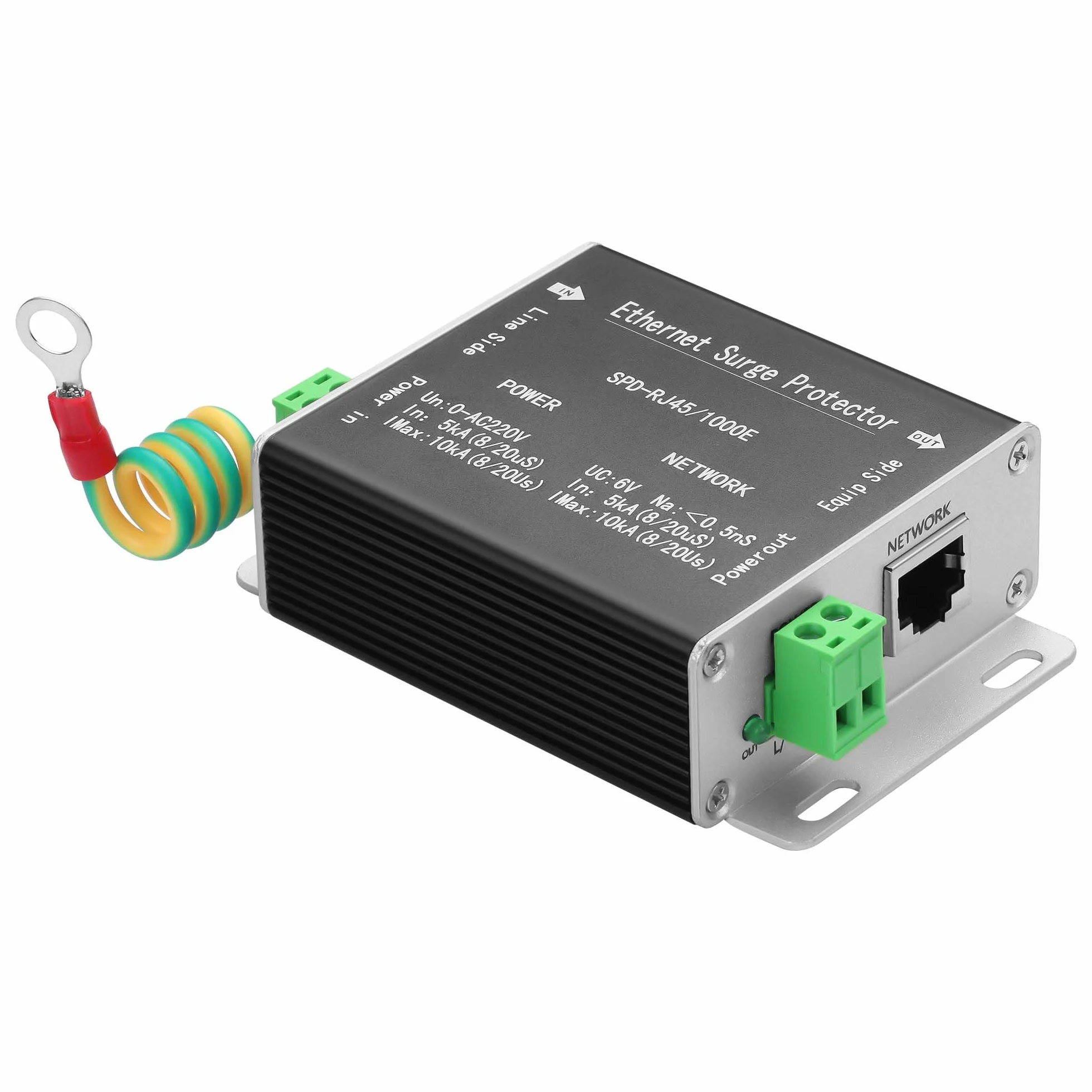 GINTOOYUN Gigabit Ethernet Surge Protector 2 w 1 Wyłącznik pioruna