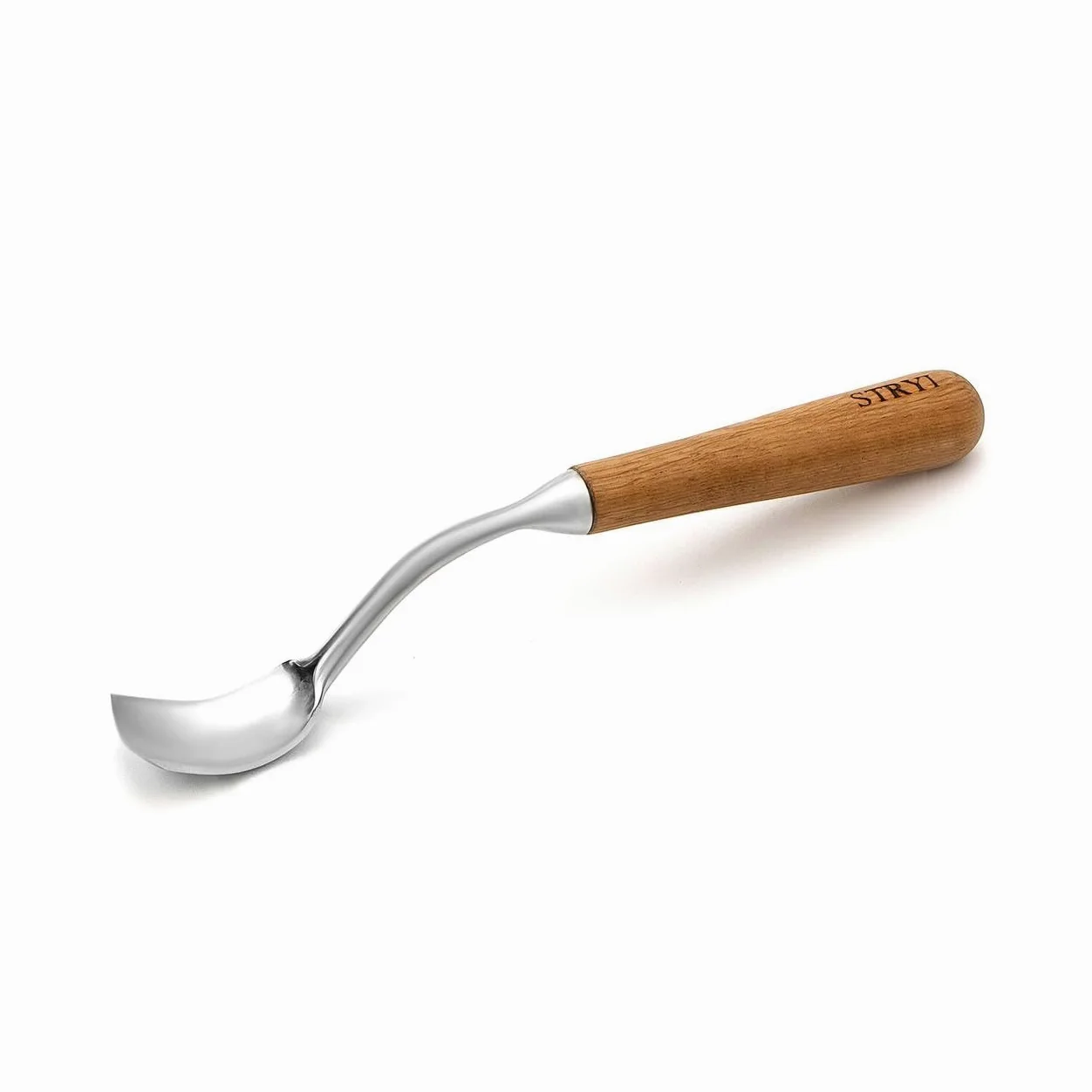 STRYI Profesjonalne, duże, zakrzywione żelazko – 30 mm – ręcznie kute narzędzie do głębokiego rzeźbienia w drewnie – idealne do kuksa, łyżek, misek – dłuto do misek