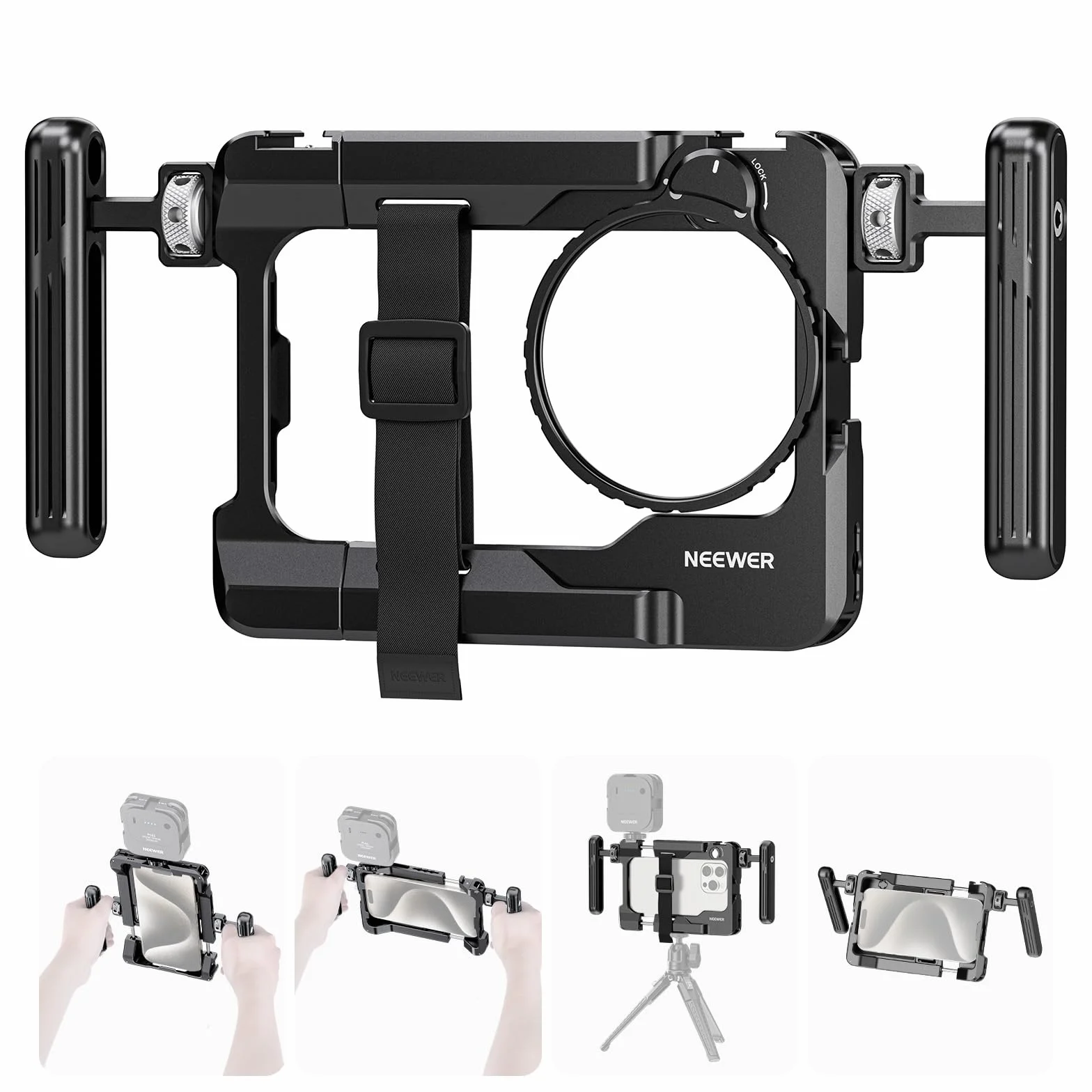 NEEWER Uniwersalna platforma wideo do smartfona z uchwytami 67 mm kompatybilna DJI iPhone Samsung Galaxy Android
