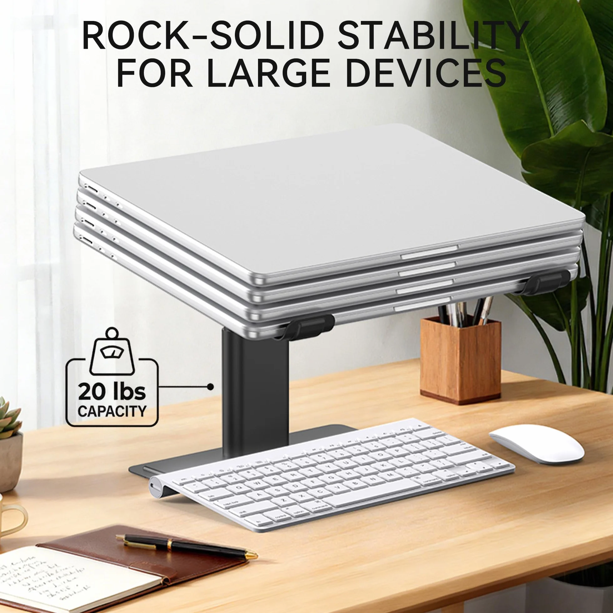 SOUNDANCE Regulowany stojak na laptopa na biurko ergonomiczny 10-17,3 cala czarny