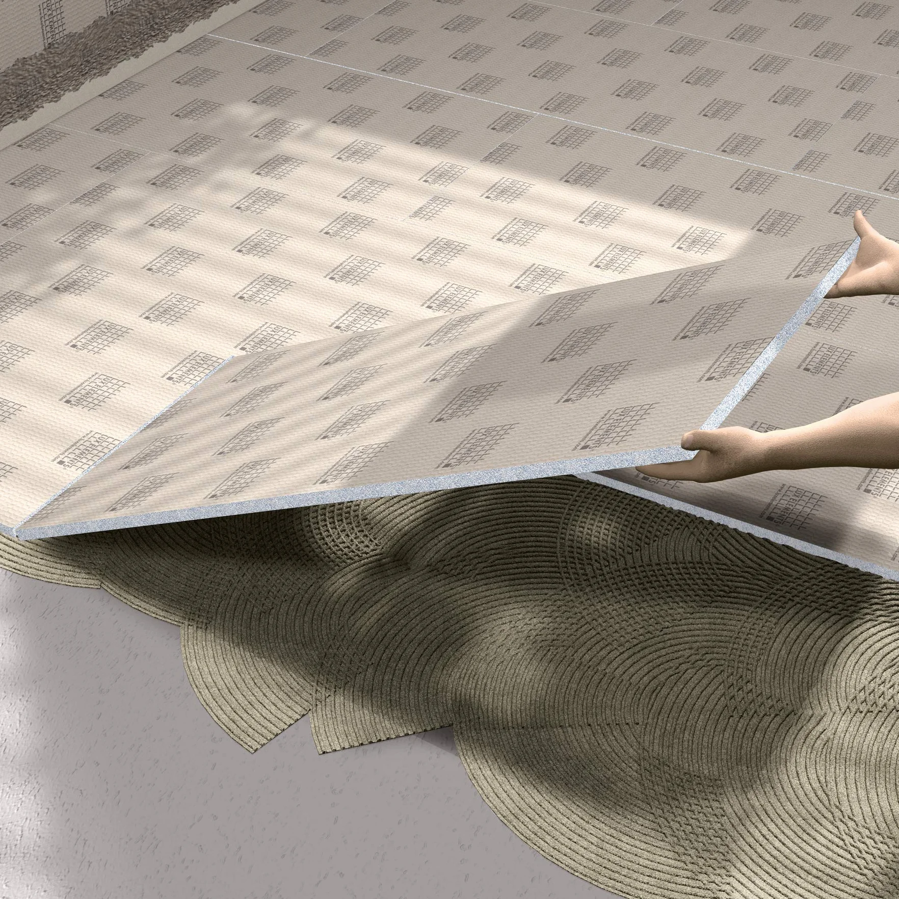 LUX ELEMENTS Płytka do budowania, gotowa do płytek, 125 x 60 cm, 4 sztuki (3 m²) LELEE4141, szara, 20 mm