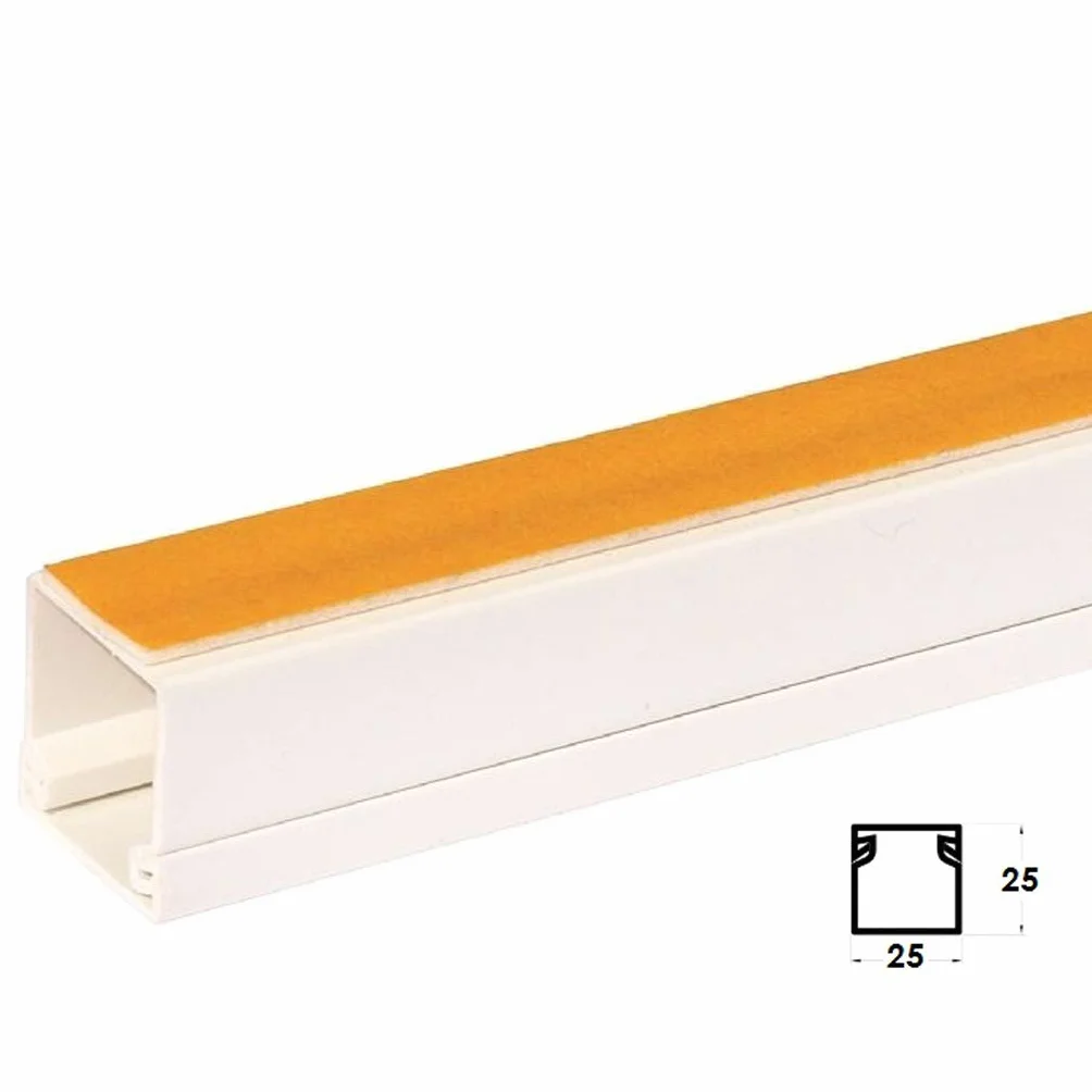 ENVA® Elektryczny przewód kablowy, biały samoprzylepny do malowania kabel do bagażnika PCW i drut schludny plastikowy przewód elektryczny mini bagażnik (4, 25 x 25 mm)