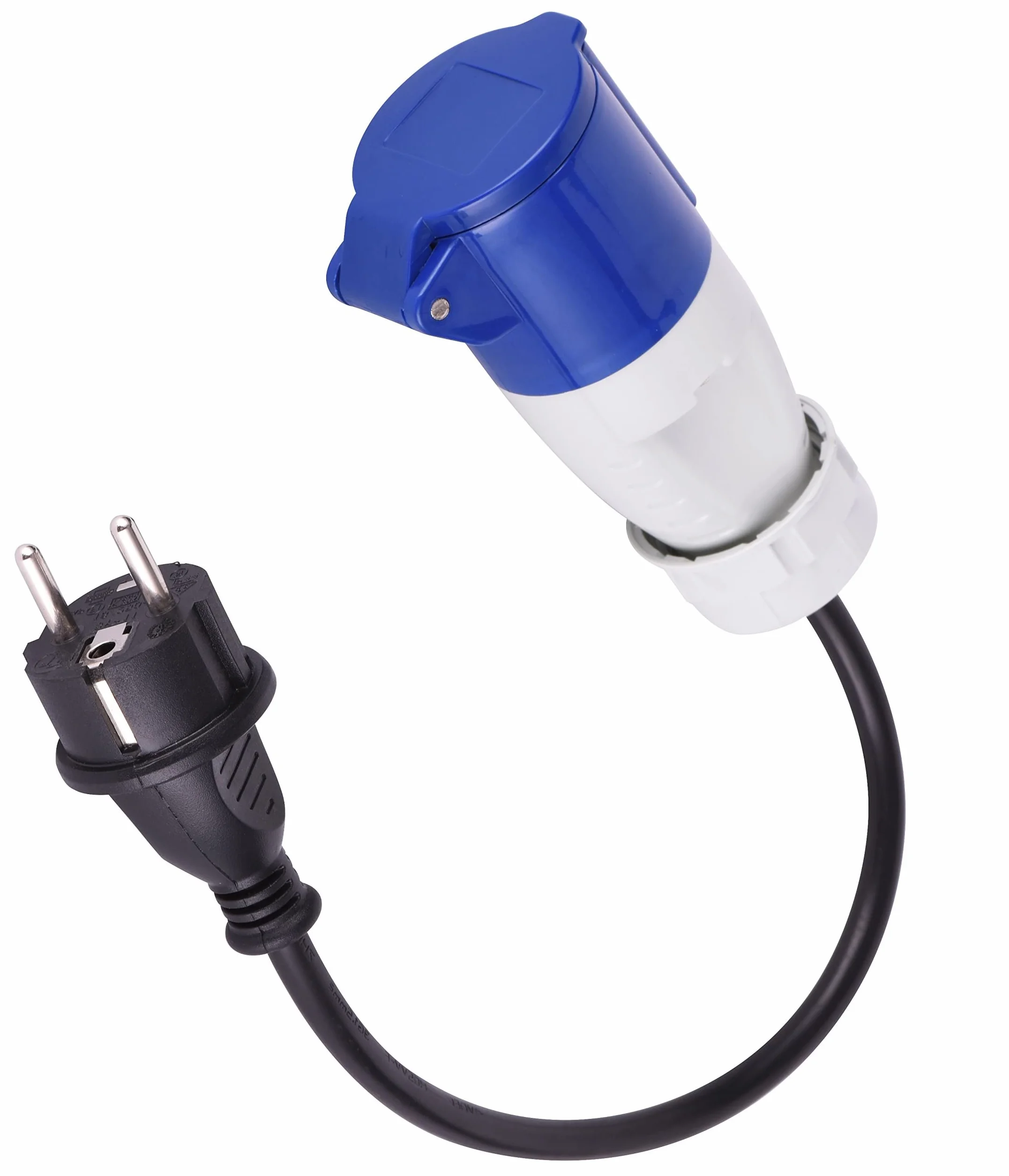 Electraline 20848043F Adapter do przyczepy kempingowej, niebieski