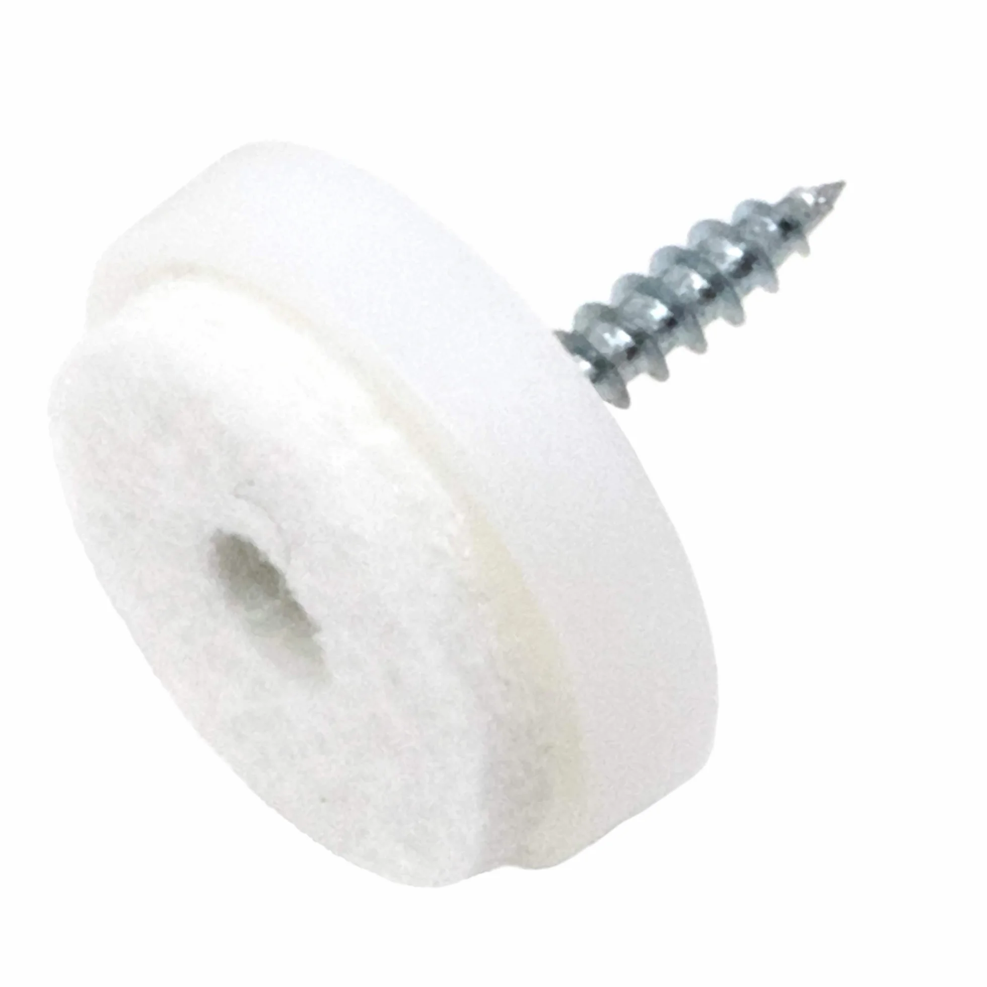 Adsamm FP-S-WH-24-16 FP-S-WH-24 16 x podkładki filcowe ze śrubą, białe, Ø 24 mm