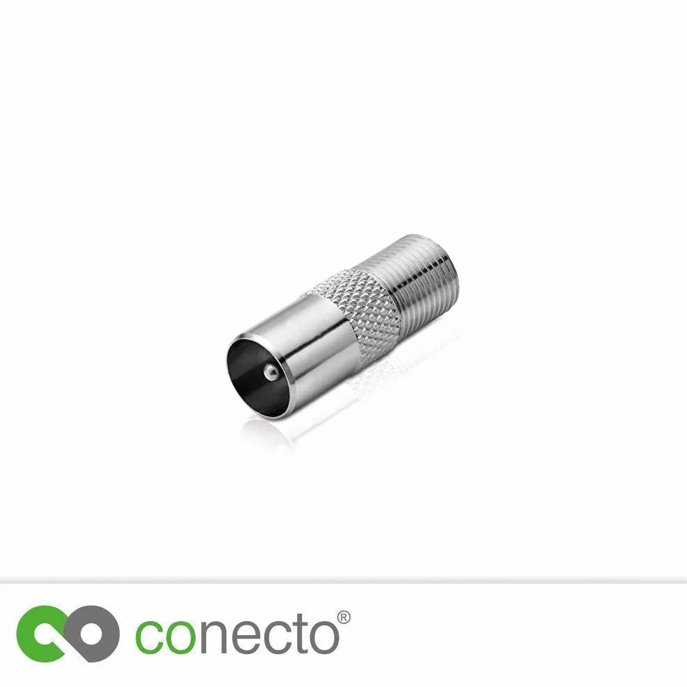 Conecto Adapter antenowy gniazdo F na wtyczkę koncentryczną IEC nikiel