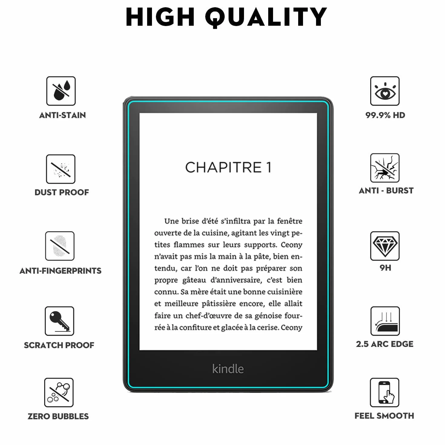 Ochronka ekranu do Kindle Paperwhite 2021, szkło hartowane 9H, 2 szt, 6,8", 11. generacji