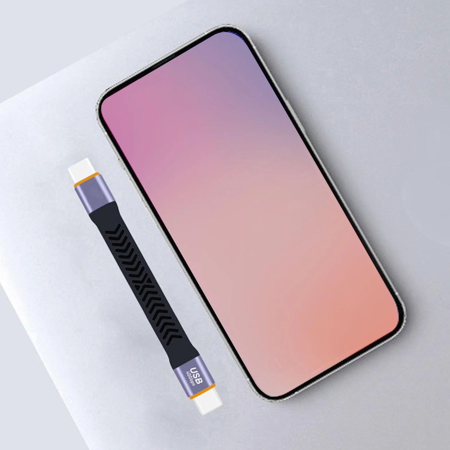 Kabel USB C 3.2 Gen 2 40 Gb/s, Elastyczny, do Laptopa i SSD