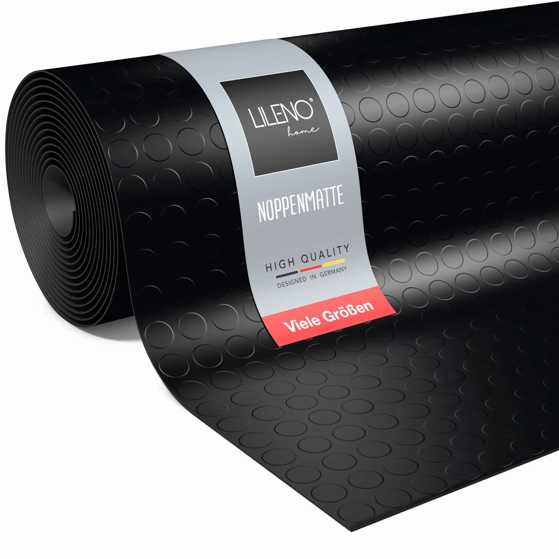 LILENO HOME Mata gumowa z wypustkami (3 mm), towar sprzedawany na metry, 600 x 100 cm jako podłoga warsztatowa, mata antypoślizgowa, nakładka na stół warsztatowy i mata podłogowa, do piwnicy, przyczepy, garażu