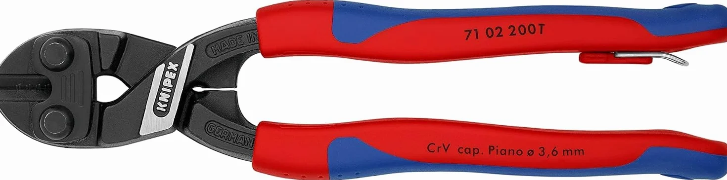 KNIPEX CoBolt Kompaktowe szczypce tnące przegubowe w blister z wąskimi, wielokomponentowymi nasadkami, 71 02 200 T BK