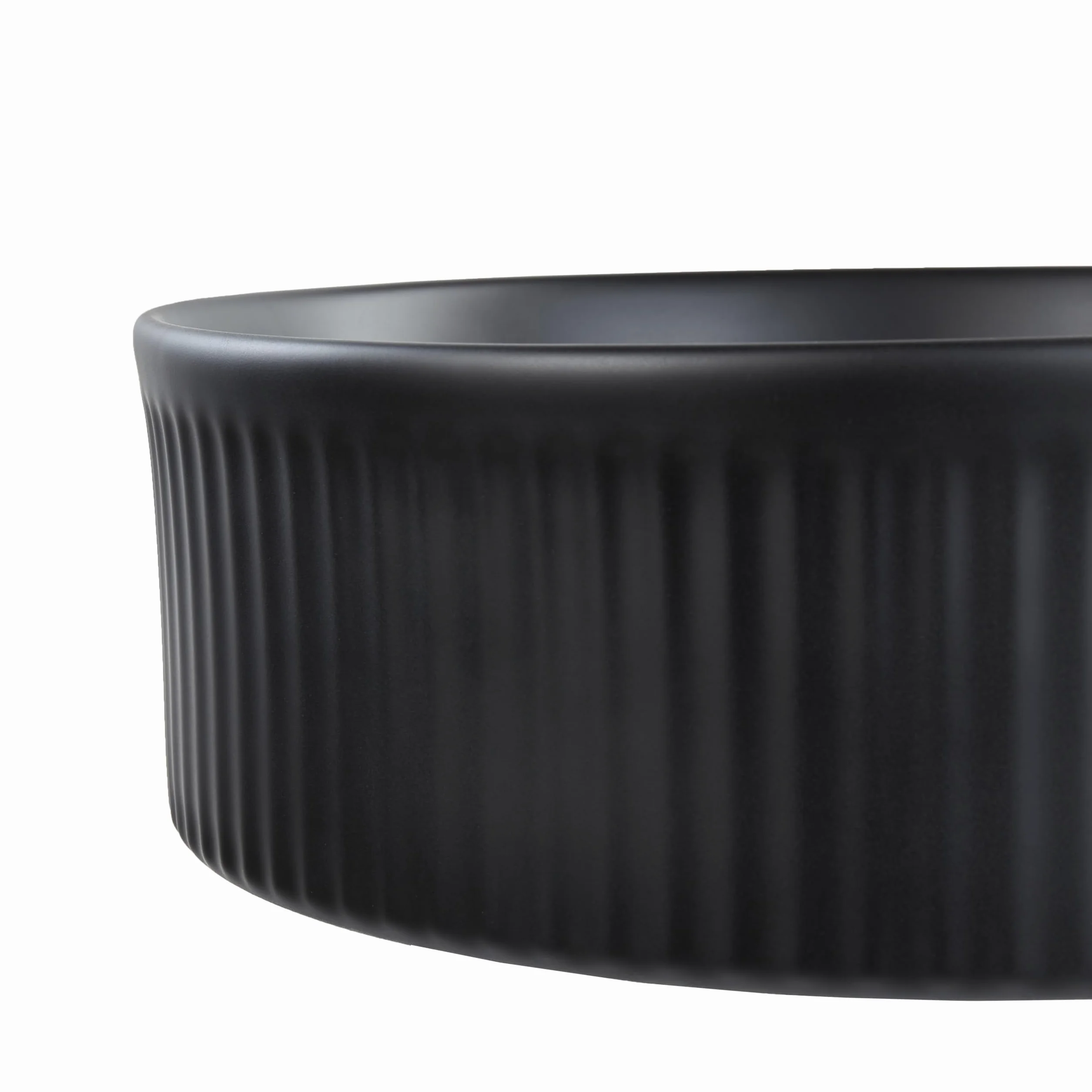 Umywalka łazienkowa nablatowa ceramiczna matowa ⌀ 37 cm czarna Geldo