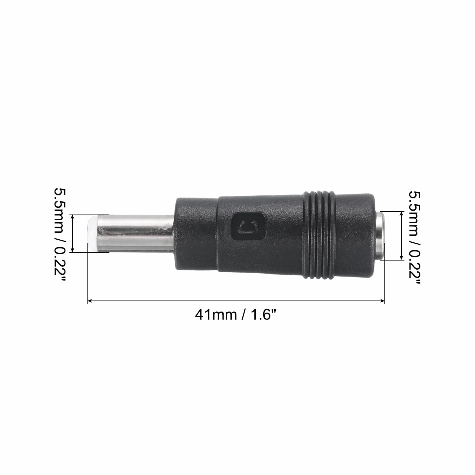 QUARKZMAN Adapter złącza zasilania DC 5,5 x 2,1 mm żeńskie gniazdo do wtyczki męskiej 5,5 x 2,5 mm uniwersalne złącze baryłkowe