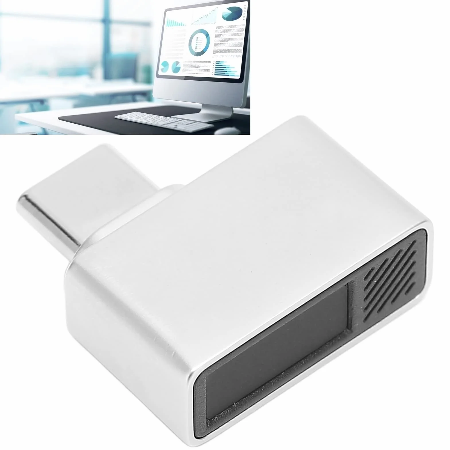 Czytnik Linii Papilarnych USB dla Systemu Windows 10, Wykrywanie 360° Typu C, 0,5S, Skaner Linii Papilarnych Hello, Czujnik Linii Papilarnych Wysoka Czułość Szybkie Dopasowanie Biometryczne dla Laptop