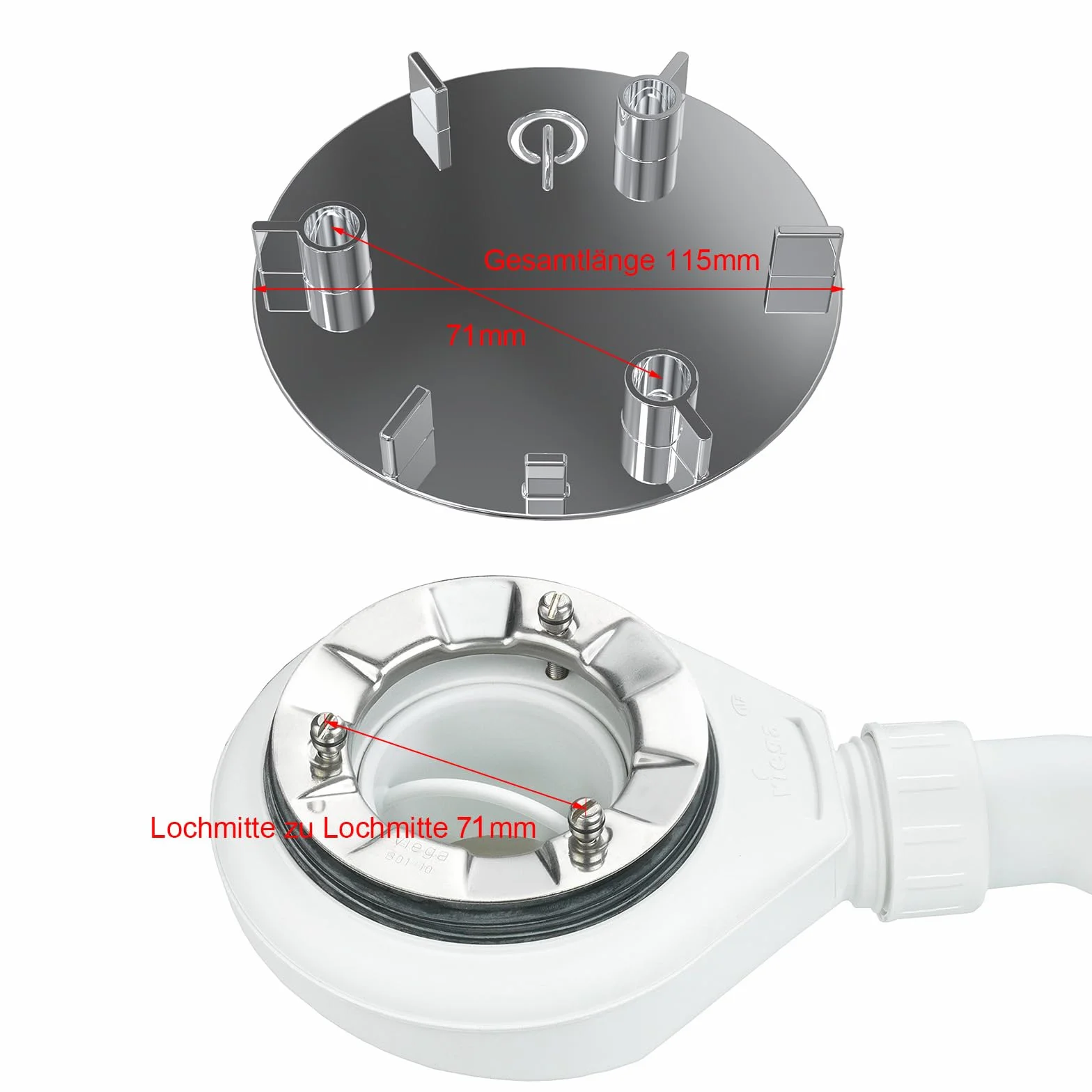Osłona odpływu prysznicowego, pokrywa odpływu prysznicowego 115 mm, pokrywa odpływu prysznicowego