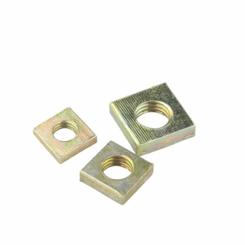 50Pcs Thin Square Nut DIN562 M3 M4 M5 M6 Color Zinc Plated Square Nuts(M4 50PCS)