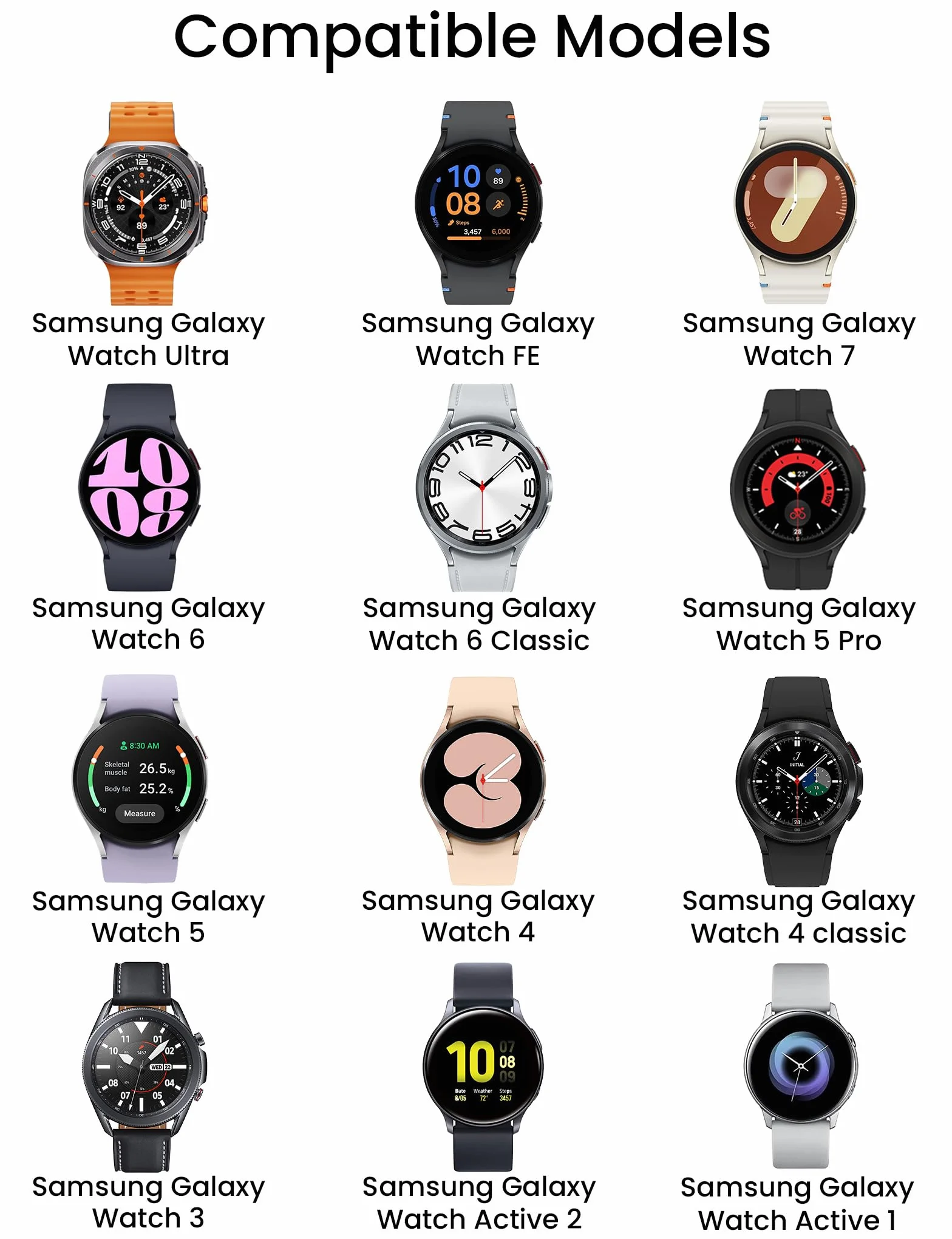 Ładowarka do Samsung Galaxy Watch 7/Ultra/FE/6/6 Classic/5 Pro/5/4/4 Classic/3/Active 2/Active 100 cm magnetyczny bezprzewodowy kabel USB do ładowania zamiennik do stacji ładującej Galaxy